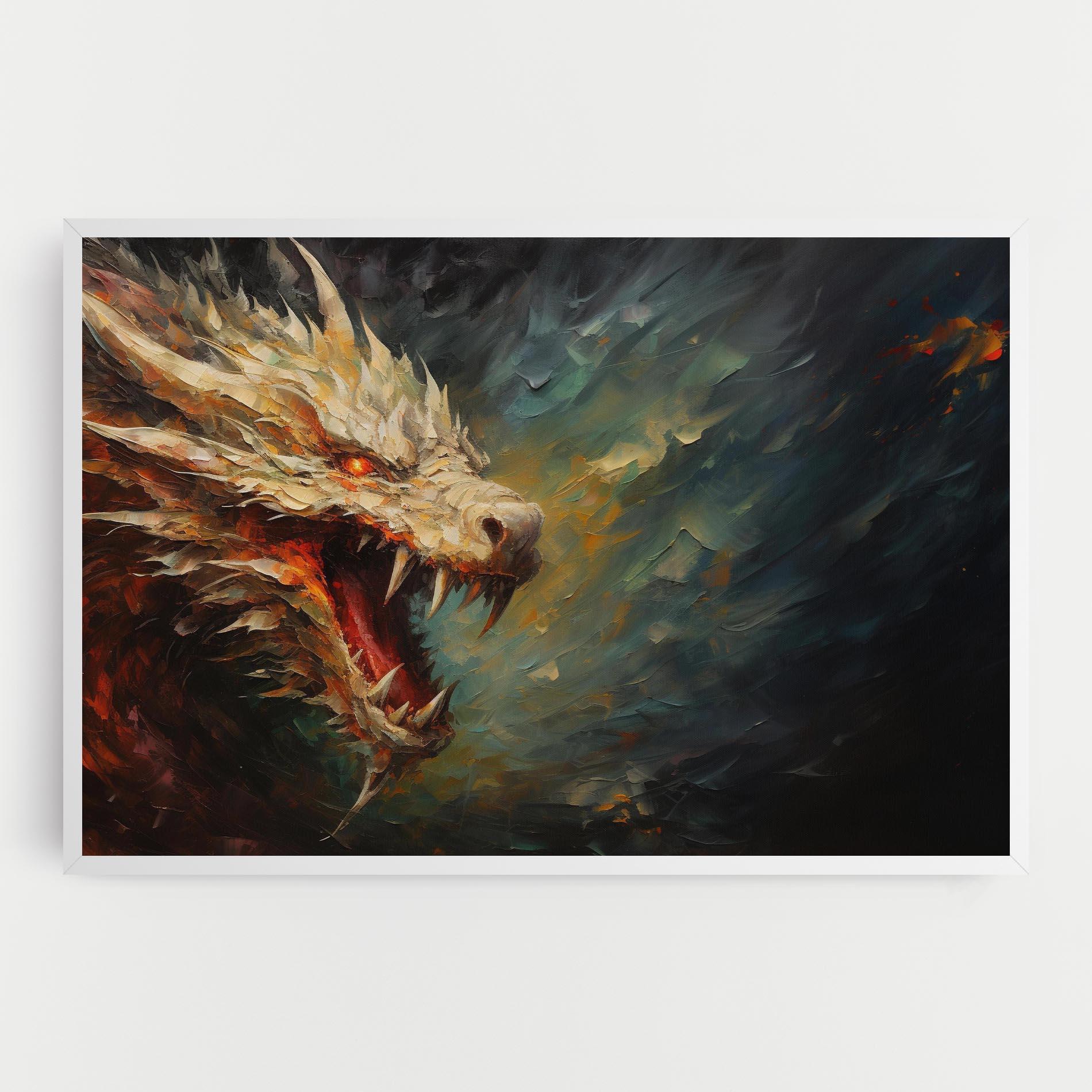 Vászonkép Angry Dragon Painting mockup 0
