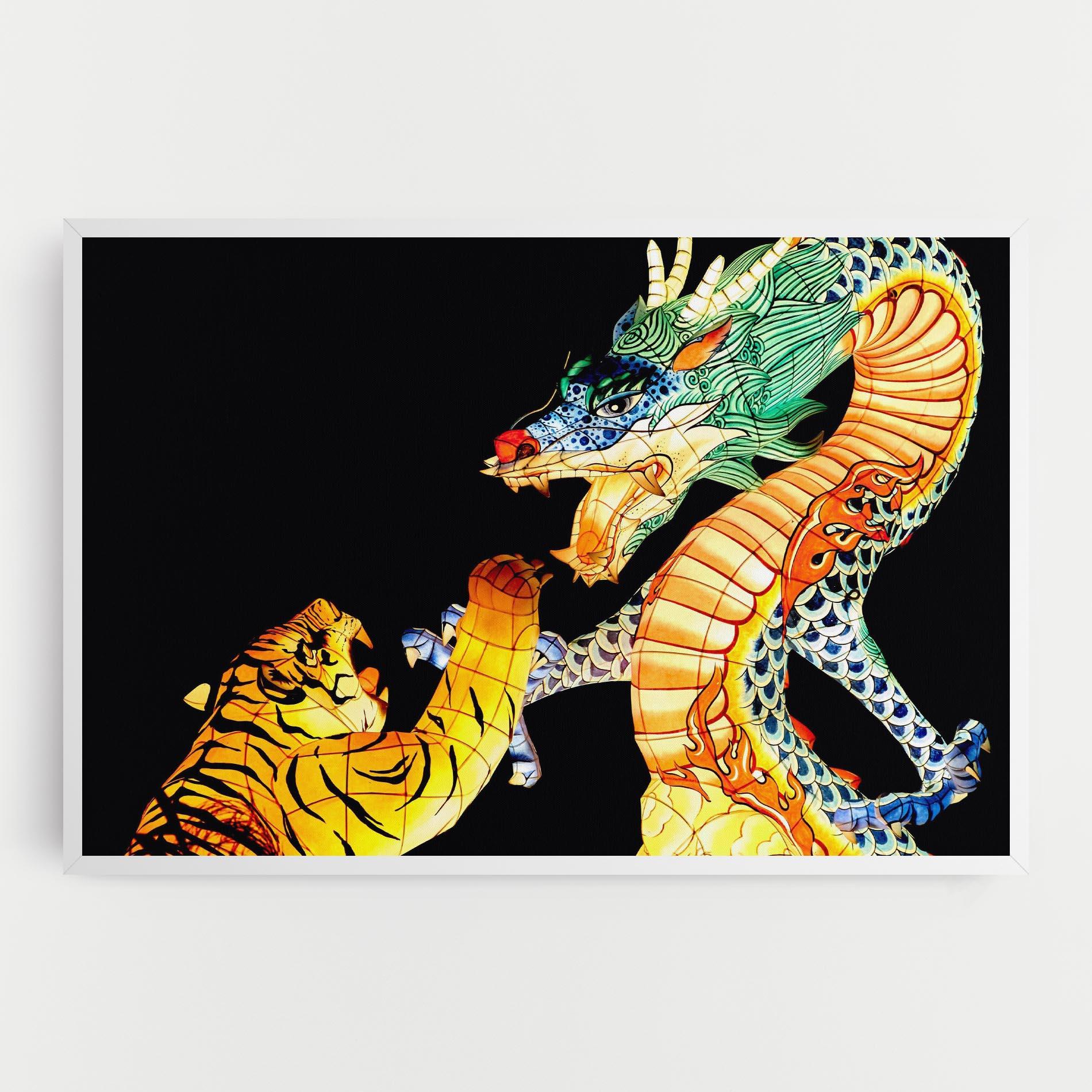 Vászonkép Chinese Dragon And Tiger mockup 0