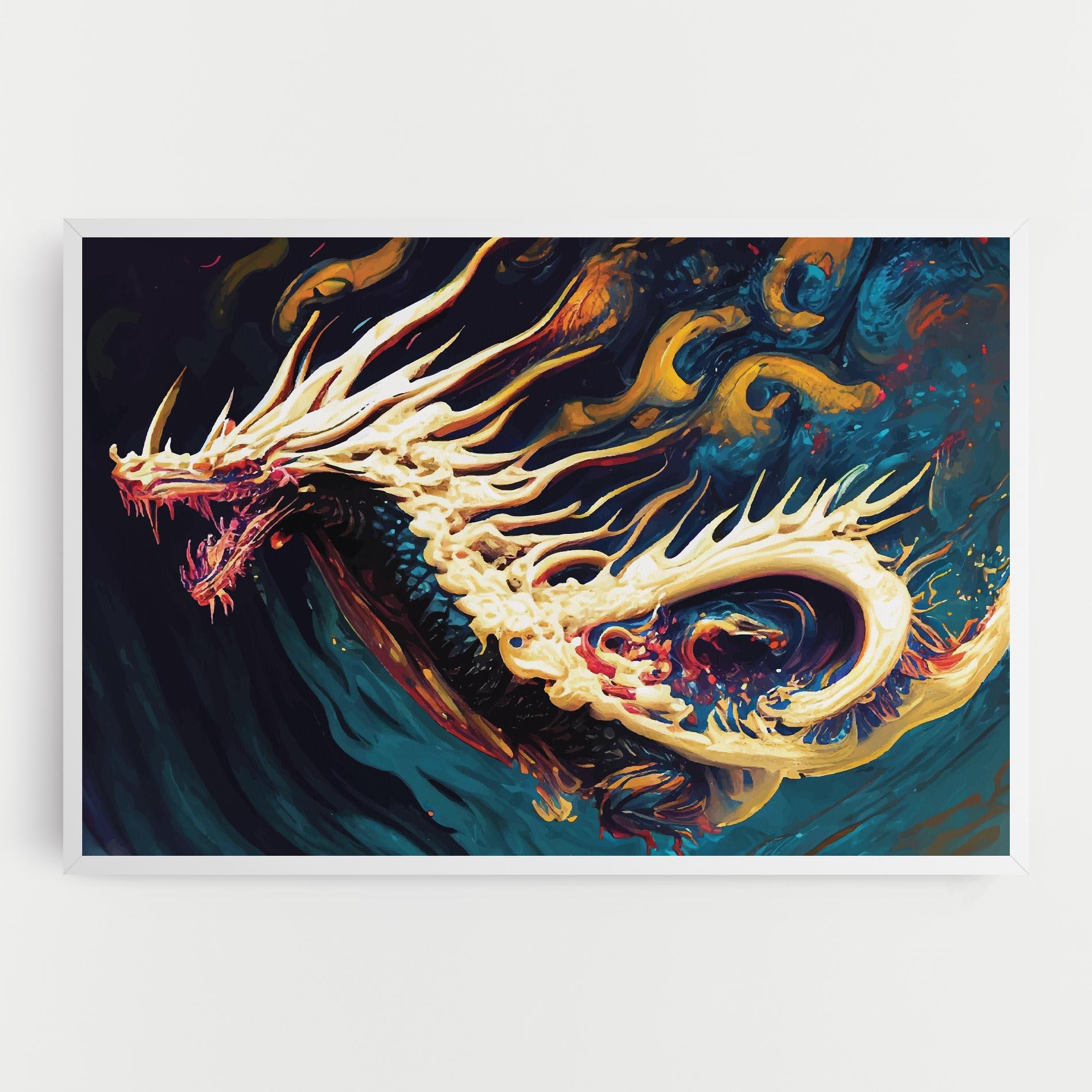 Vászonkép Flying Acrylic Dragon mockup 0