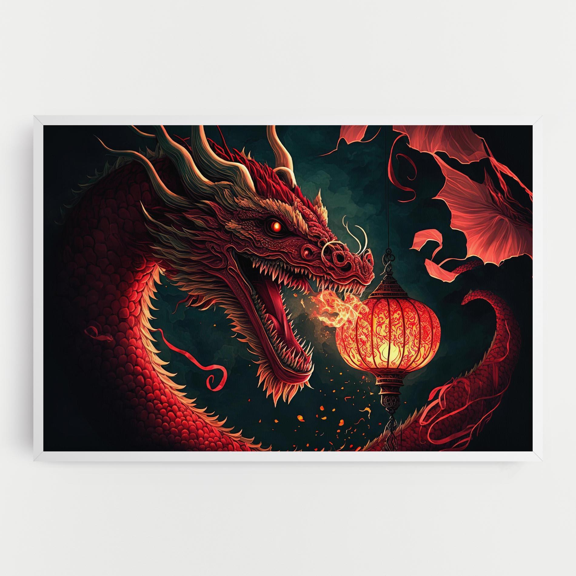 Vászonkép Red Fire Dragon mockup 0