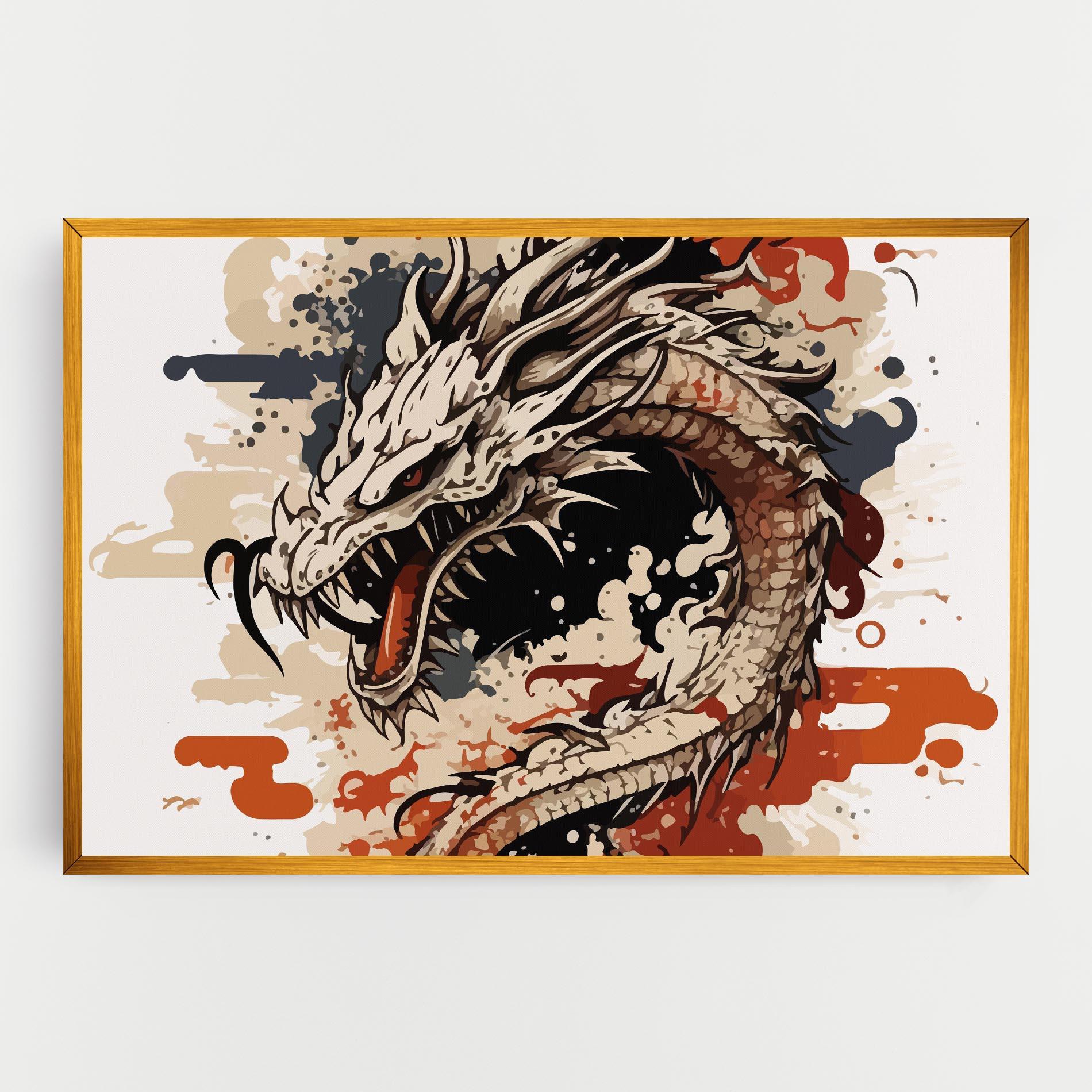 Vászonkép Cream Dragon Art mockup 0