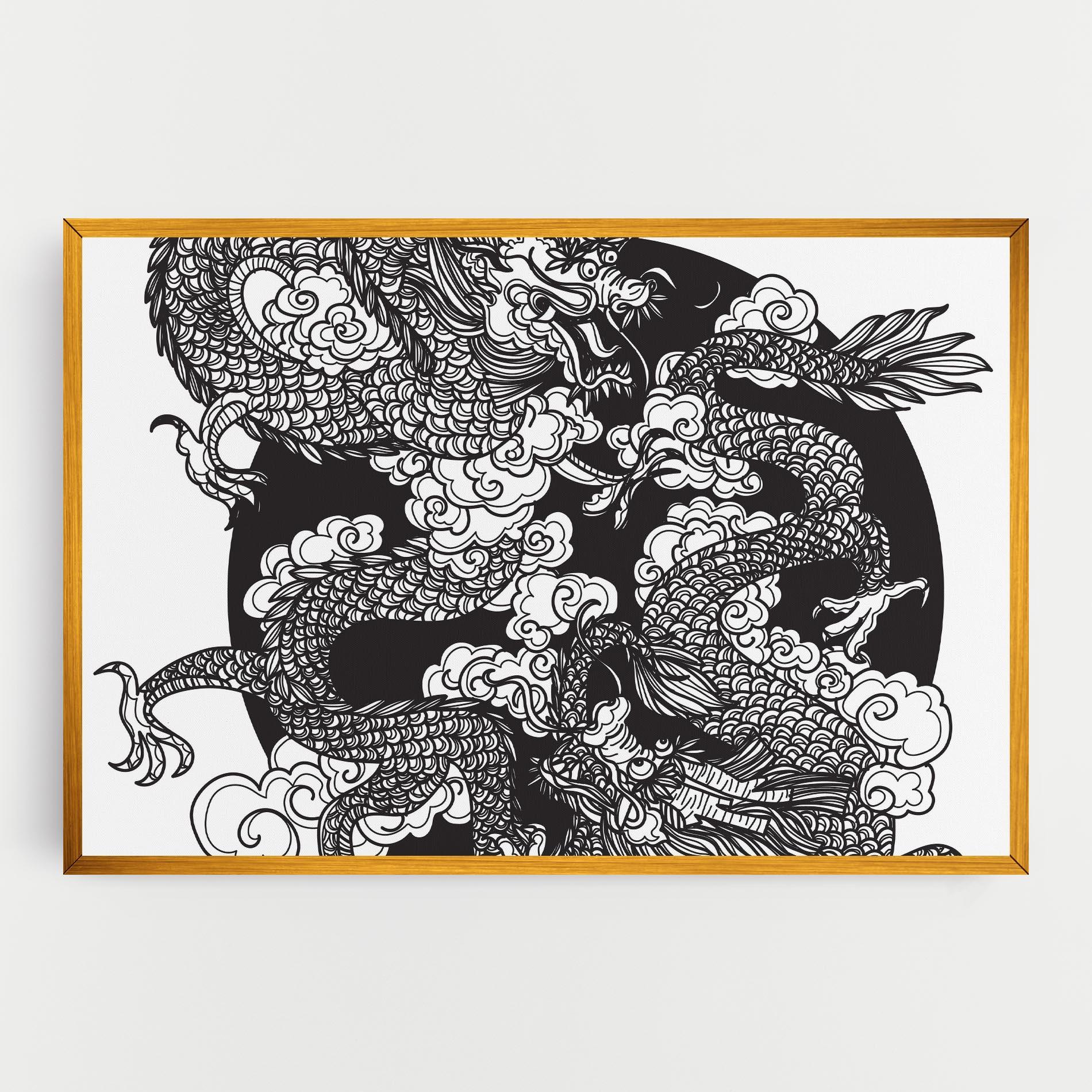 Vászonkép Grey Moon Dragon mockup 0