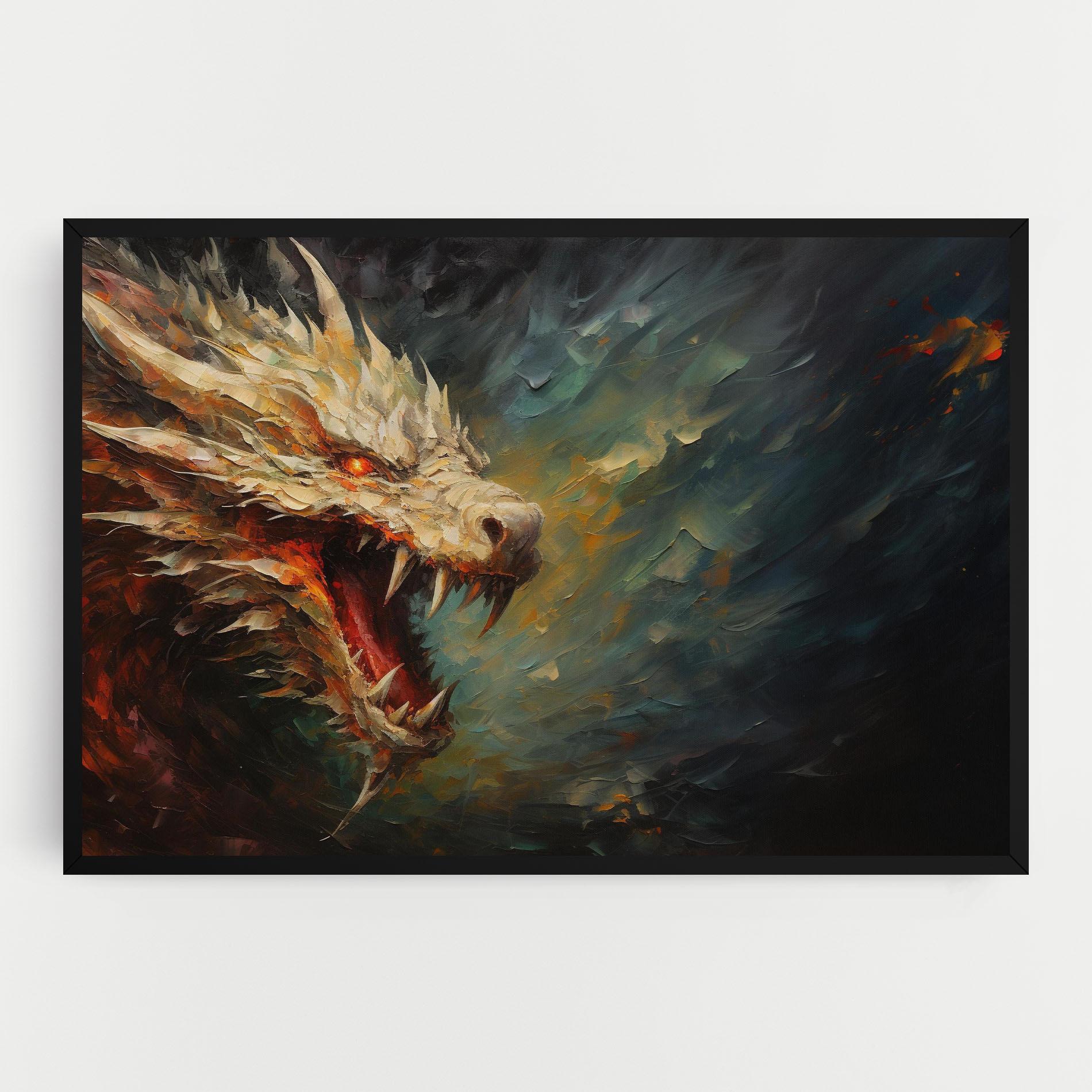 Vászonkép Angry Dragon Painting mockup 0