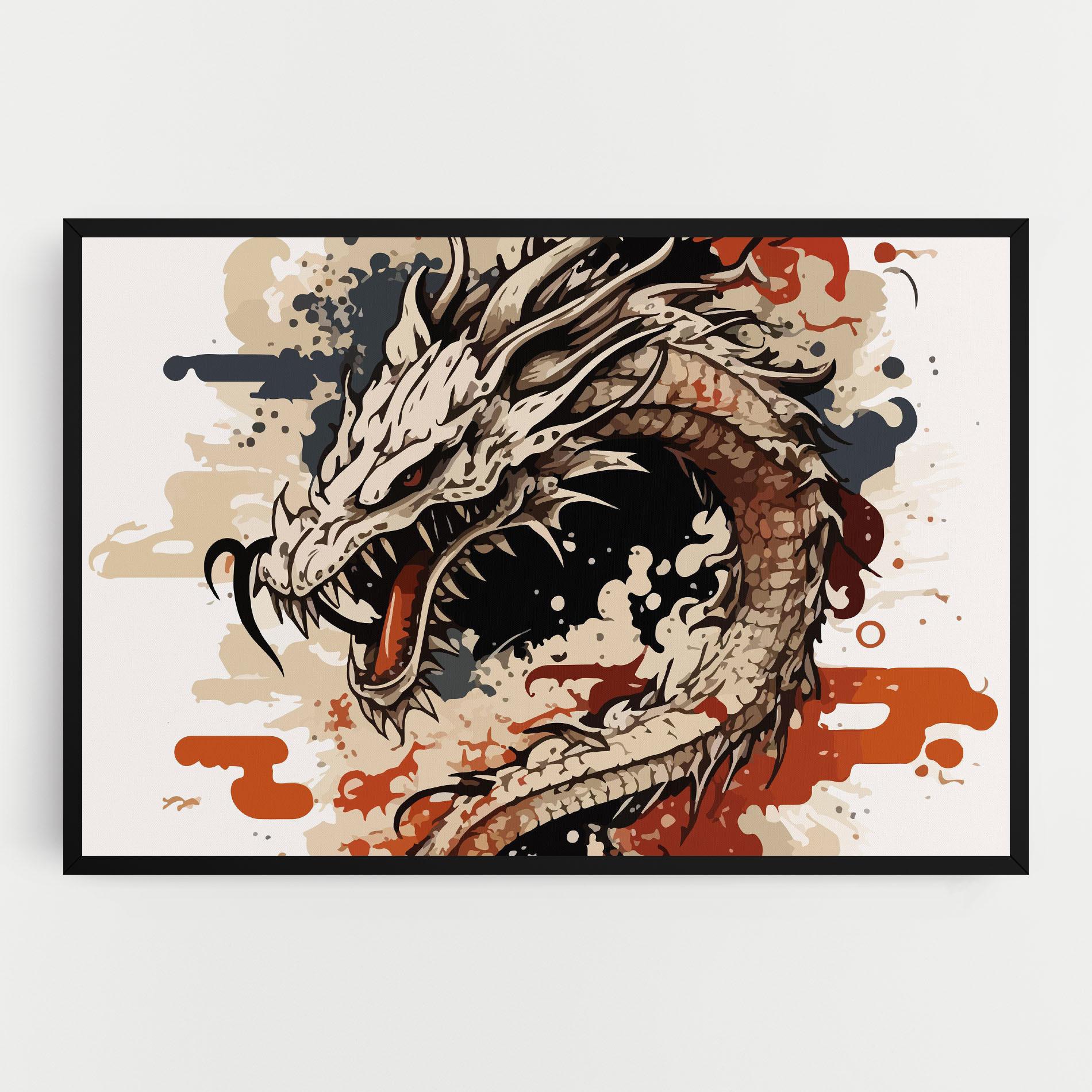 Vászonkép Cream Dragon Art mockup 0
