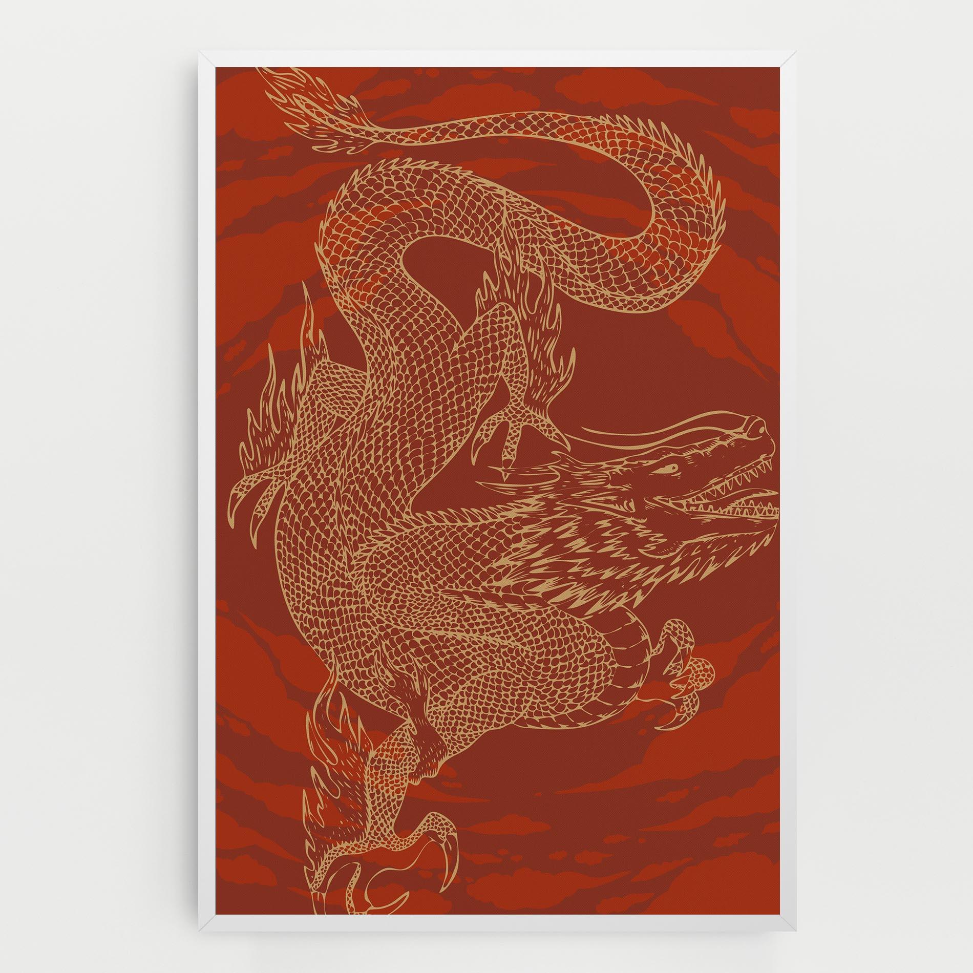 Vászonkép Chinese Dragon Red mockup 0