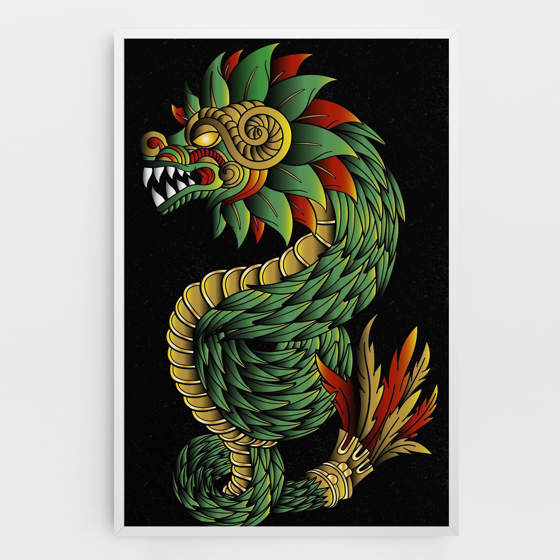 Vászonkép Green Yellow Dragon mockup 0
