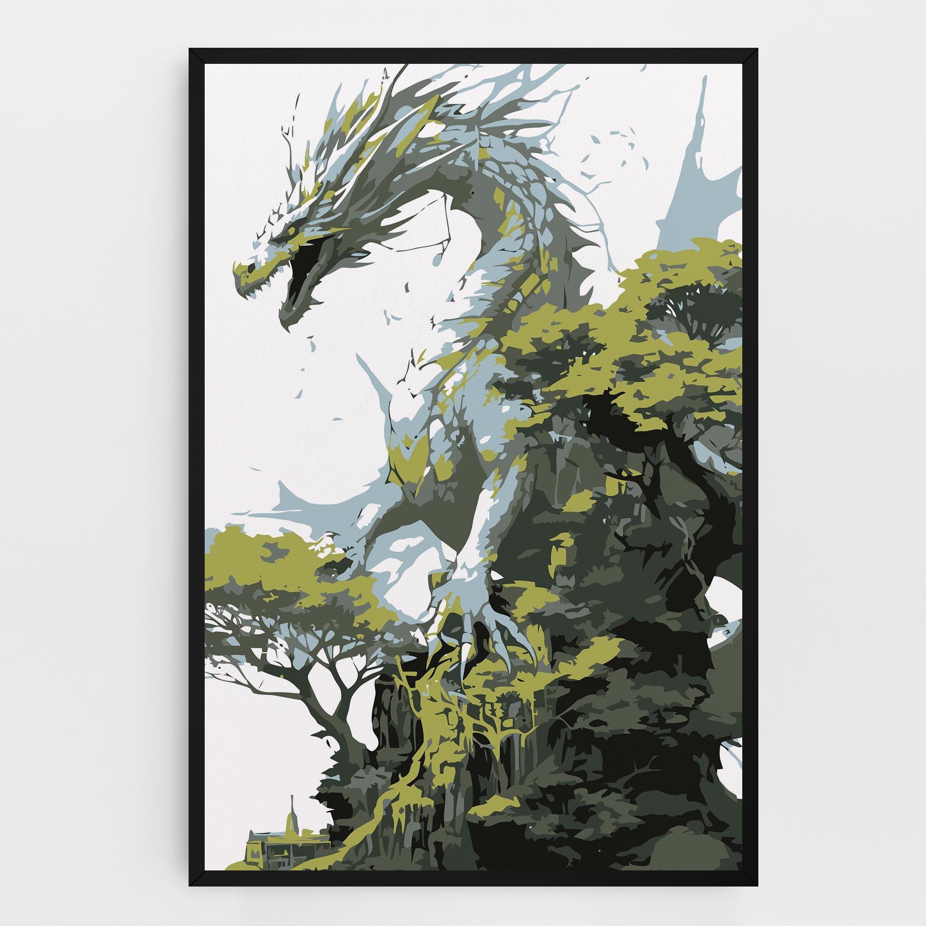 Vászonkép Grey Nature Dragon mockup 0