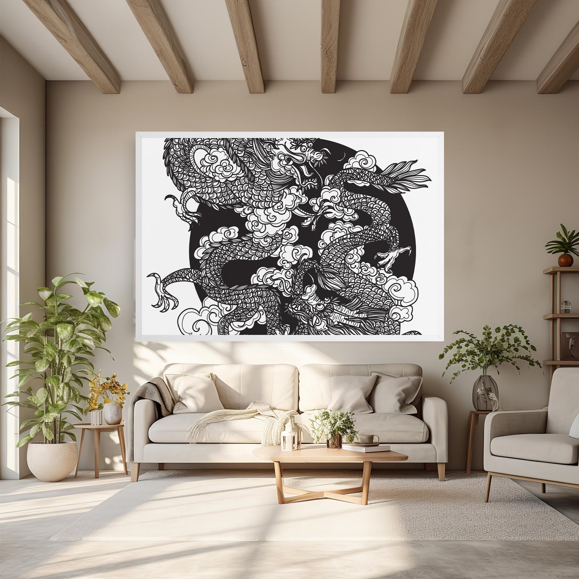 Vászonkép Grey Moon Dragon mockup 6