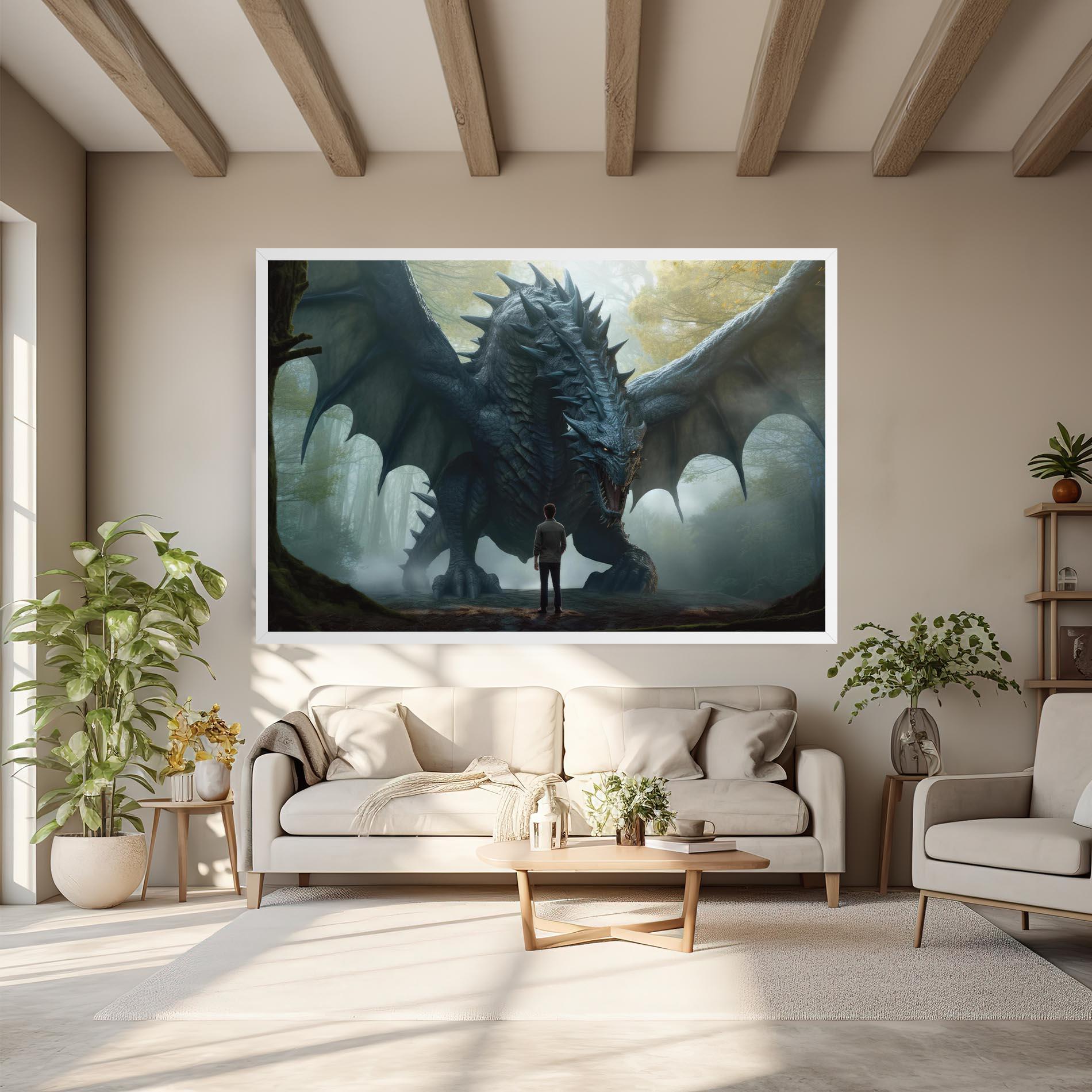 Vászonkép Huge Dragon Fantasy mockup 6