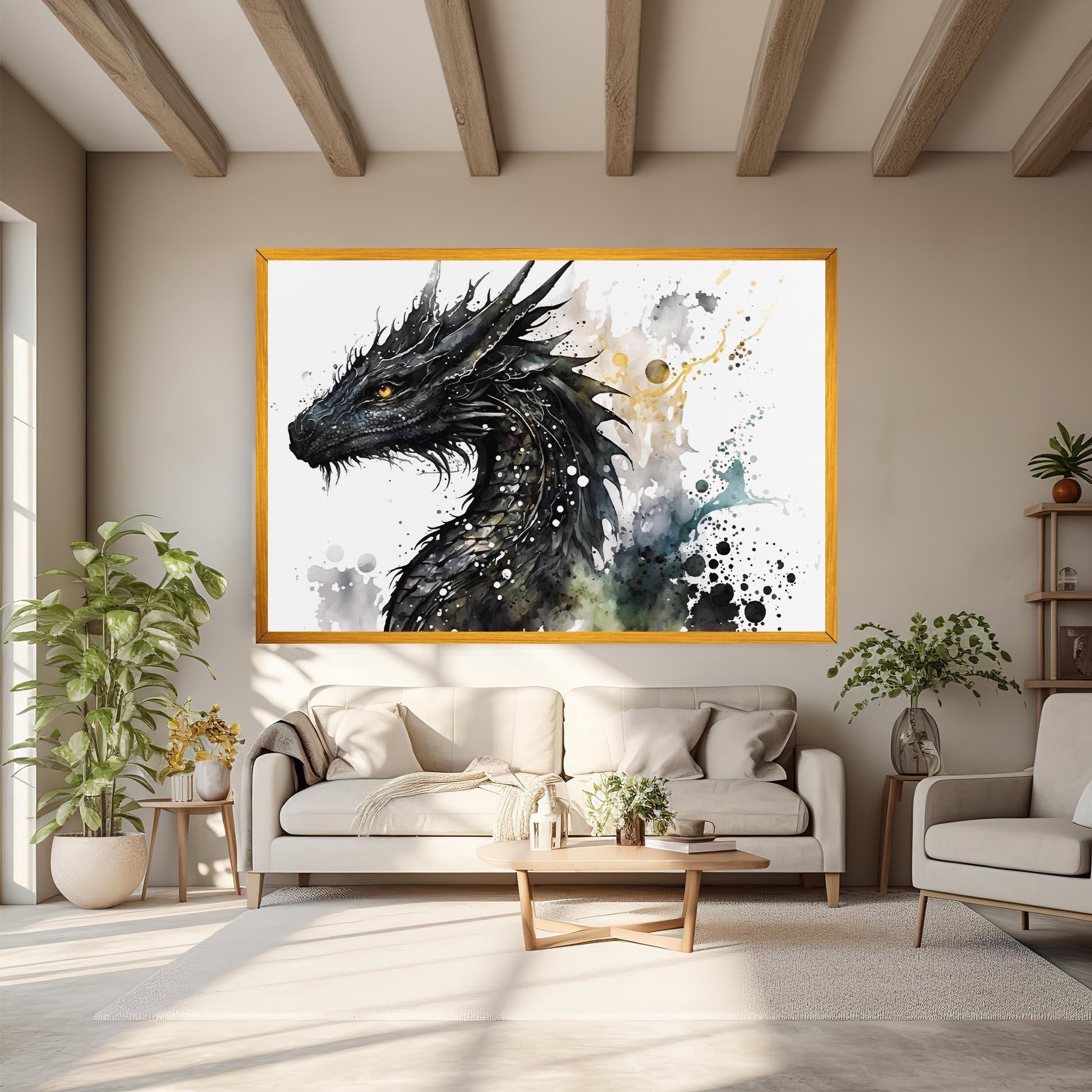 Vászonkép Black Dragon Art mockup 6