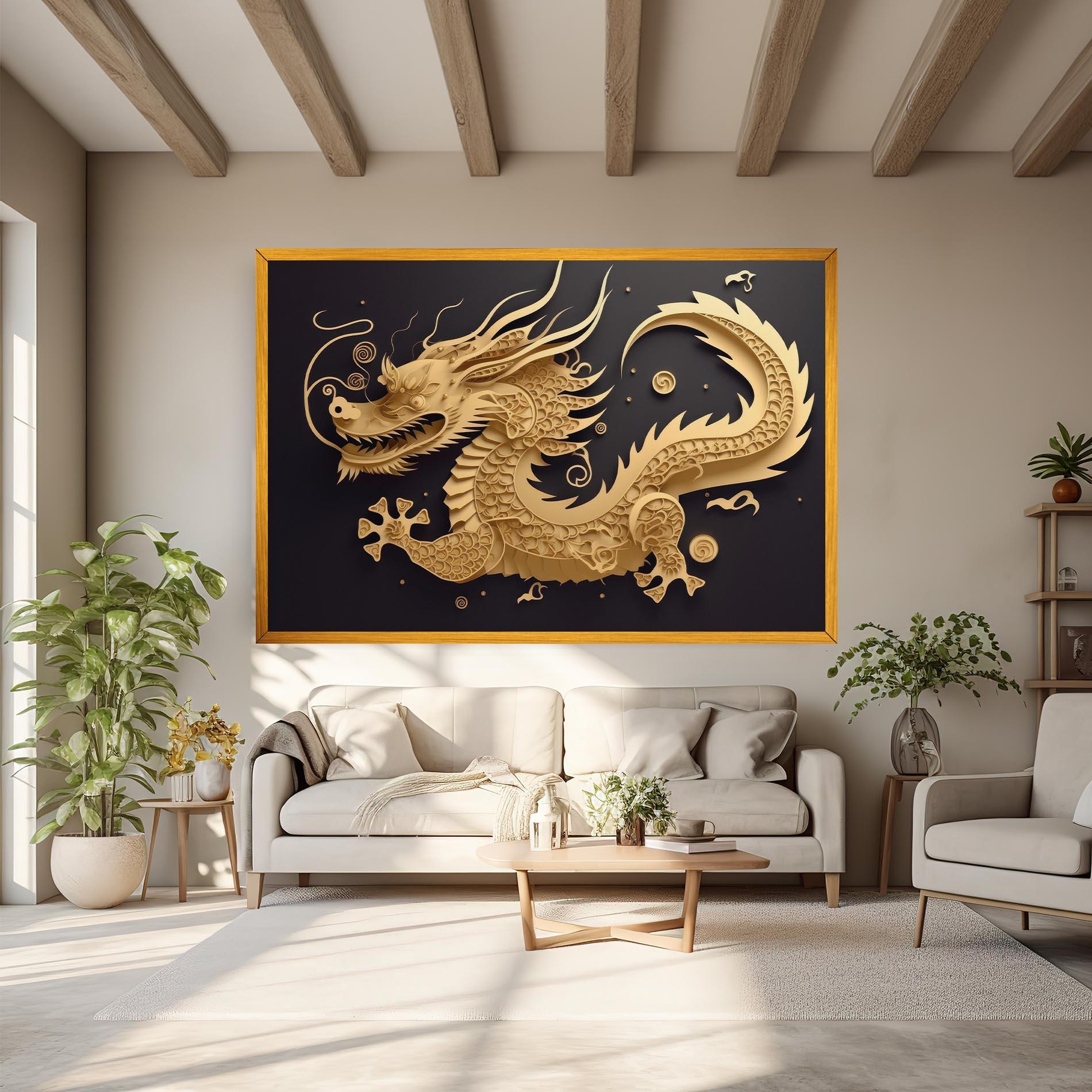 Vászonkép Dragon Zodiac Sign mockup 6