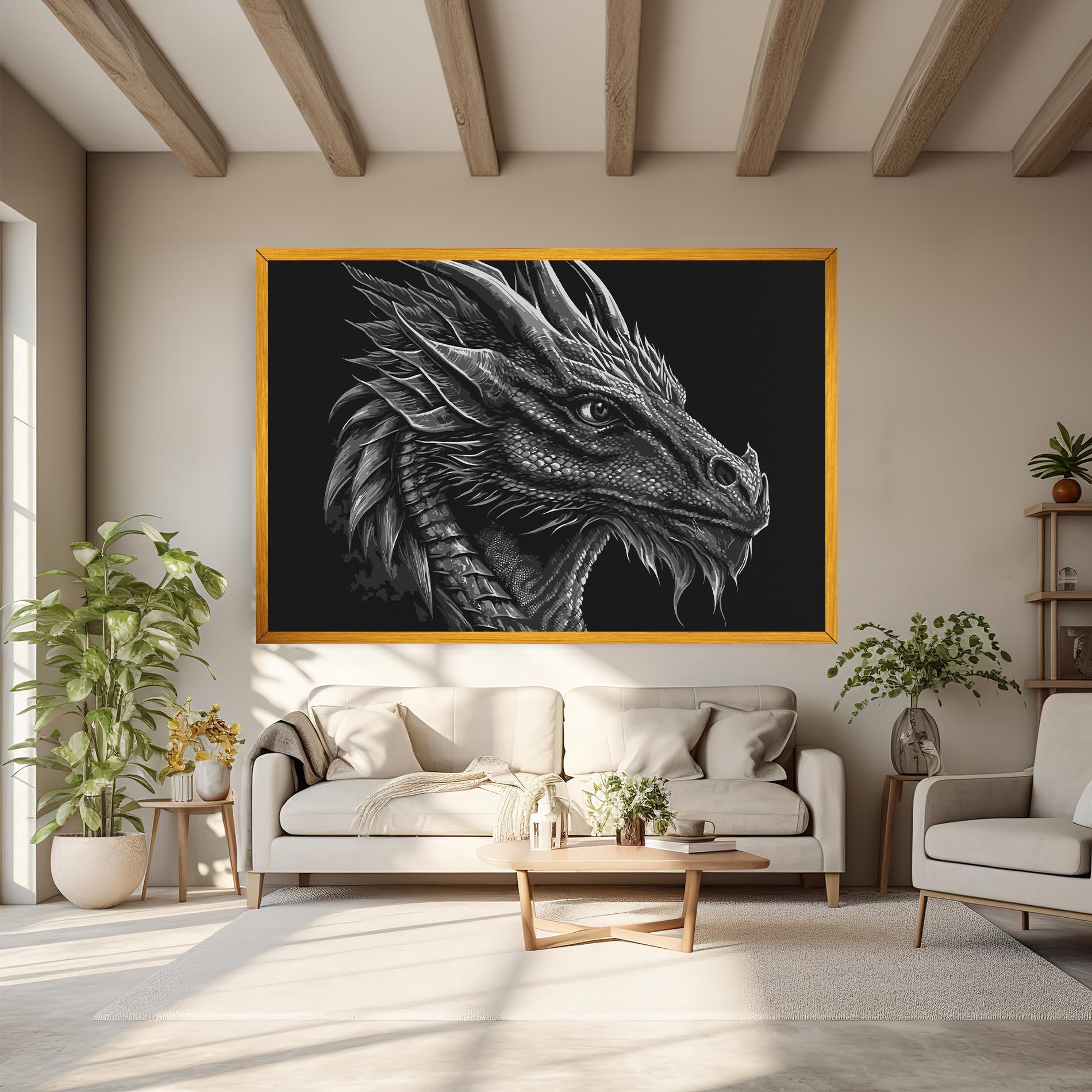 Vászonkép Grey Dragon mockup 6