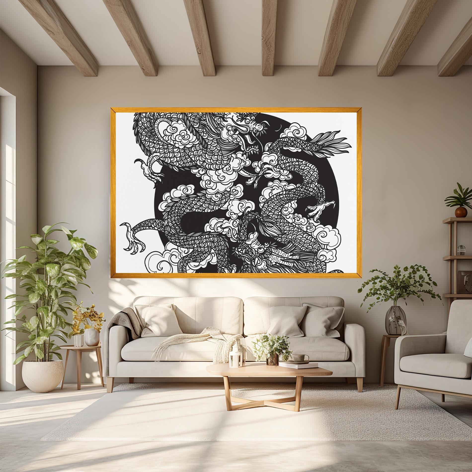 Vászonkép Grey Moon Dragon mockup 6