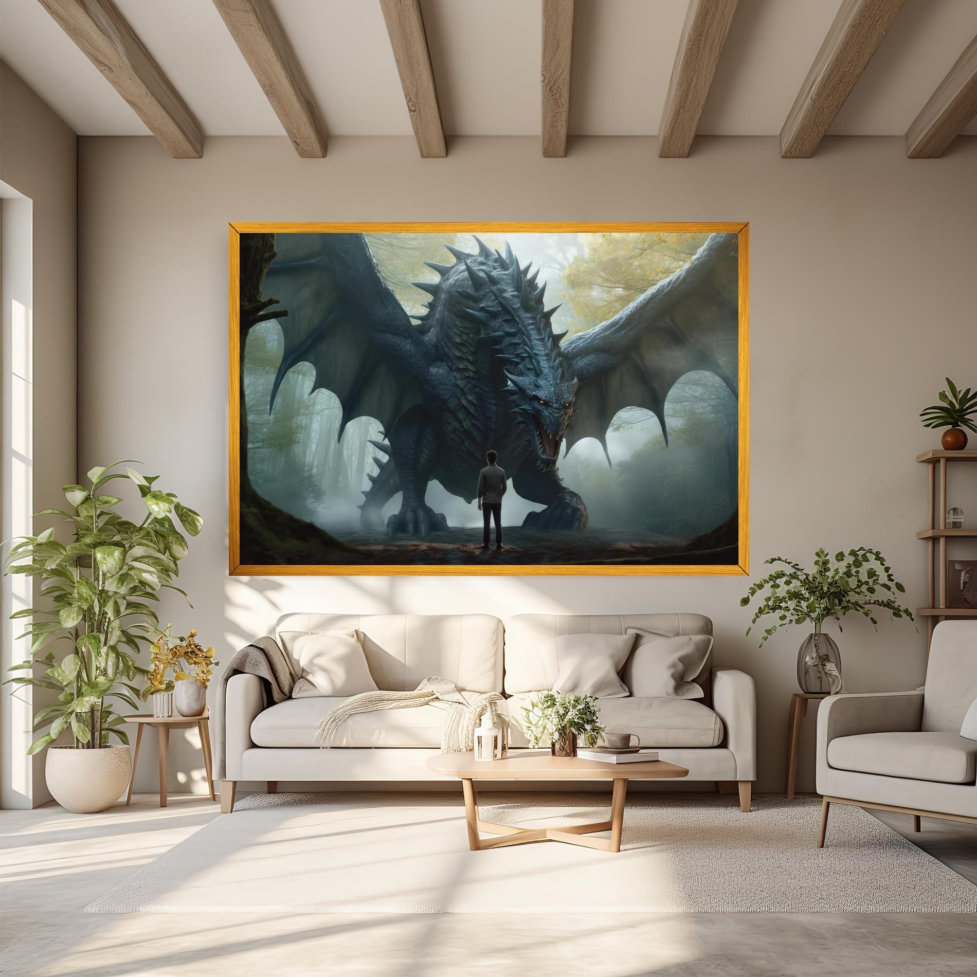 Vászonkép Huge Dragon Fantasy mockup 6