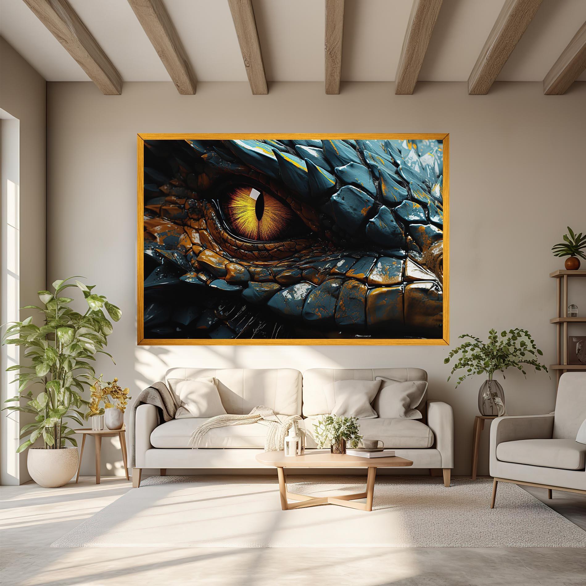 Vászonkép Yellow Dragon Eye mockup 6