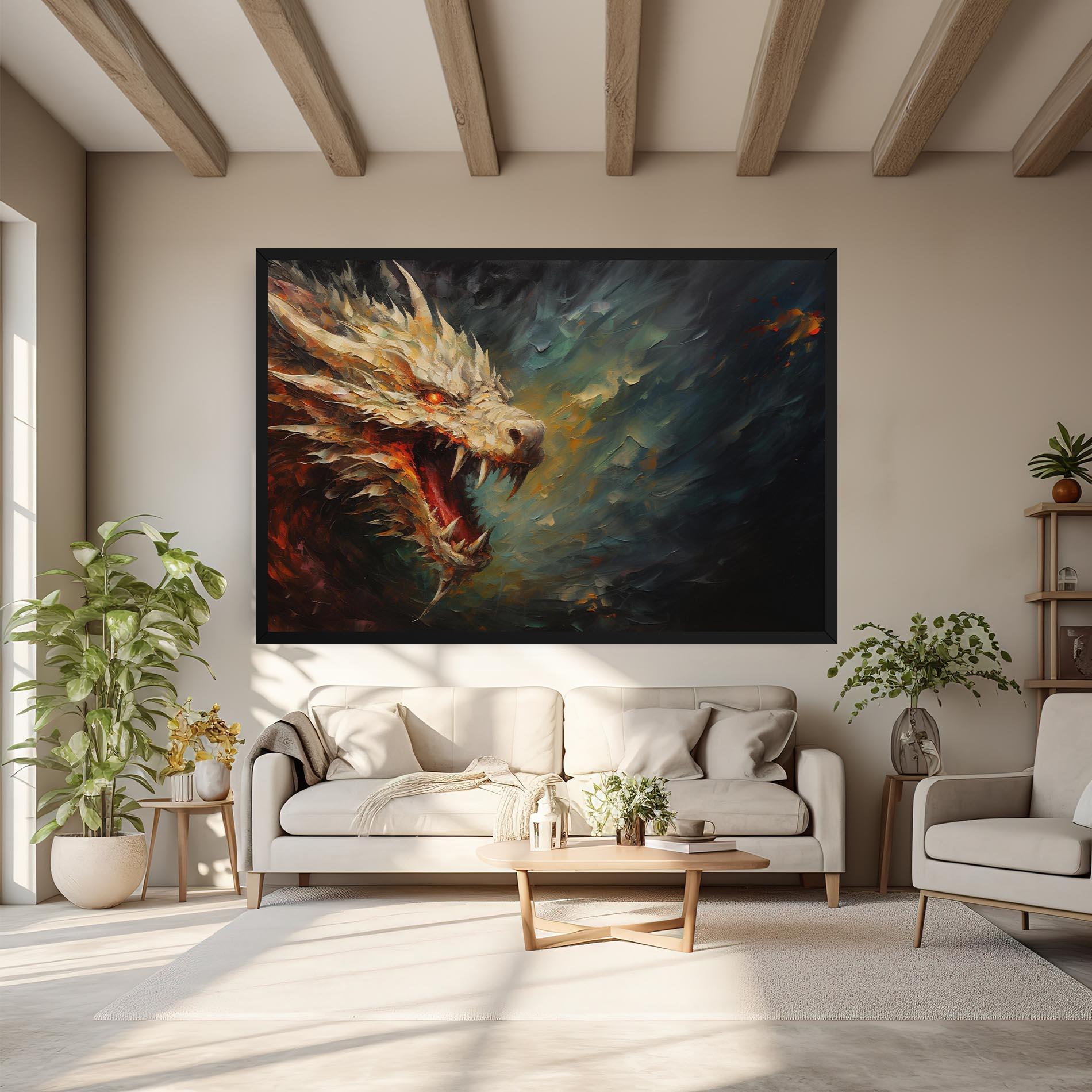 Vászonkép Angry Dragon Painting mockup 6