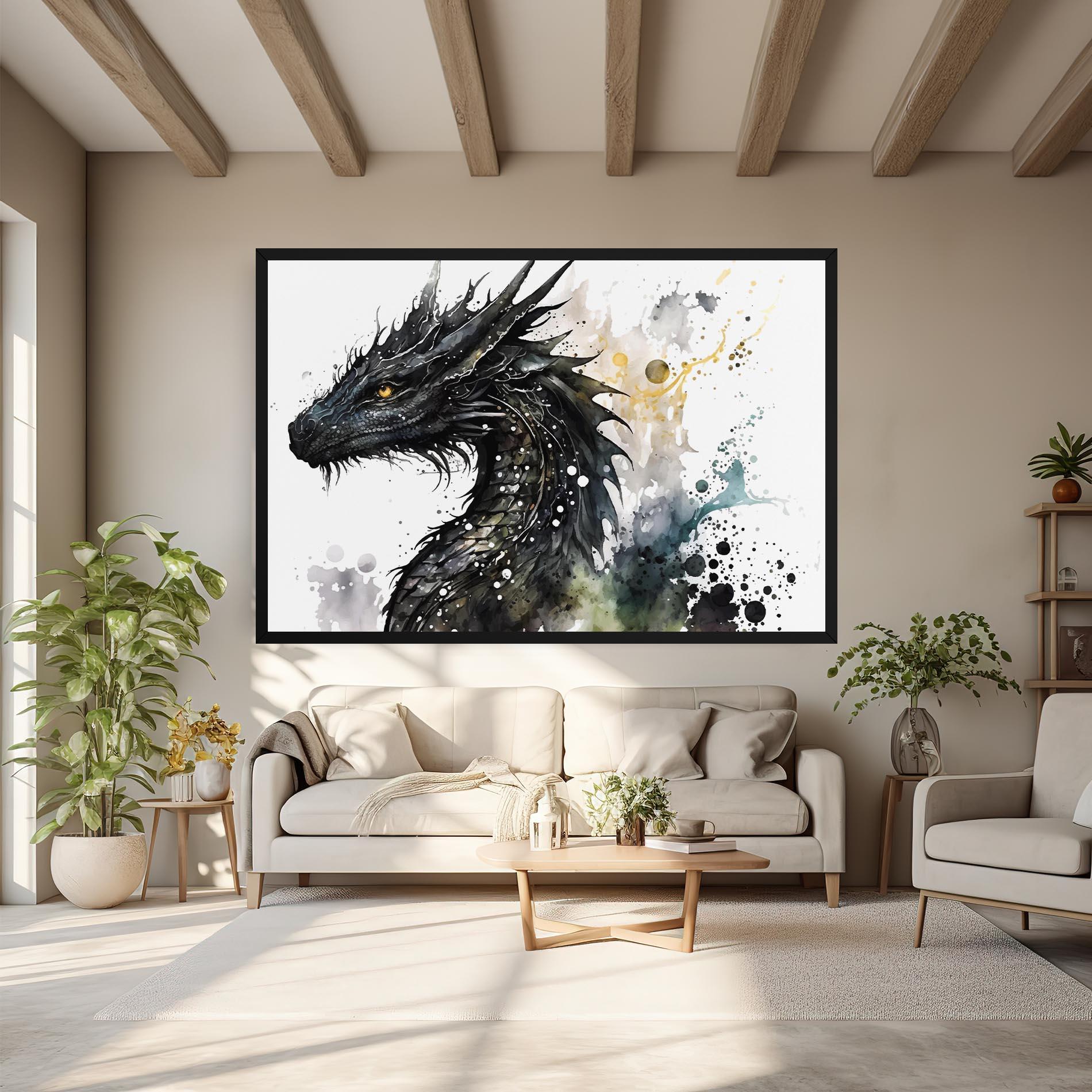 Vászonkép Black Dragon Art mockup 6