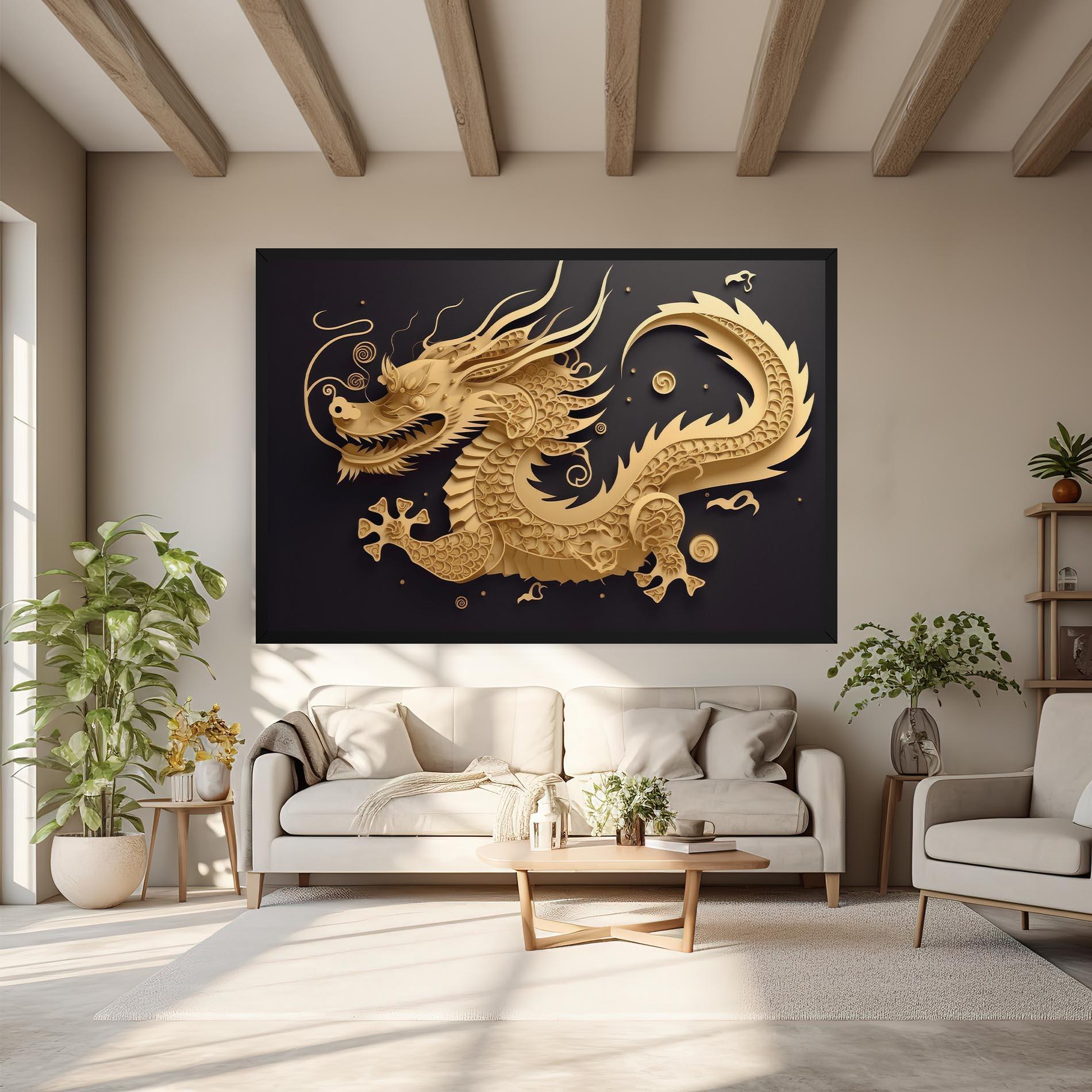 Vászonkép Dragon Zodiac Sign mockup 6