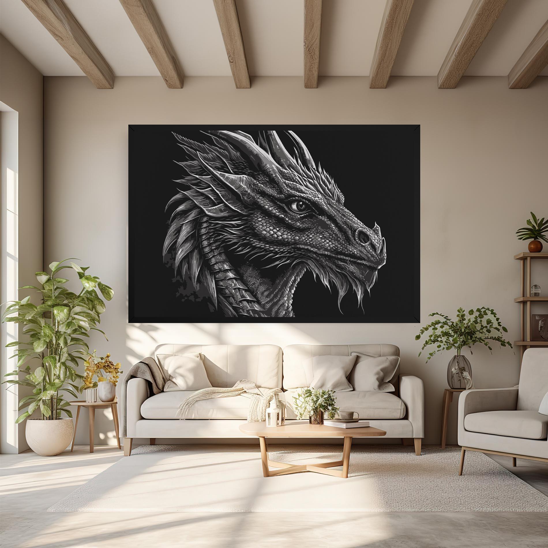 Vászonkép Grey Dragon mockup 6