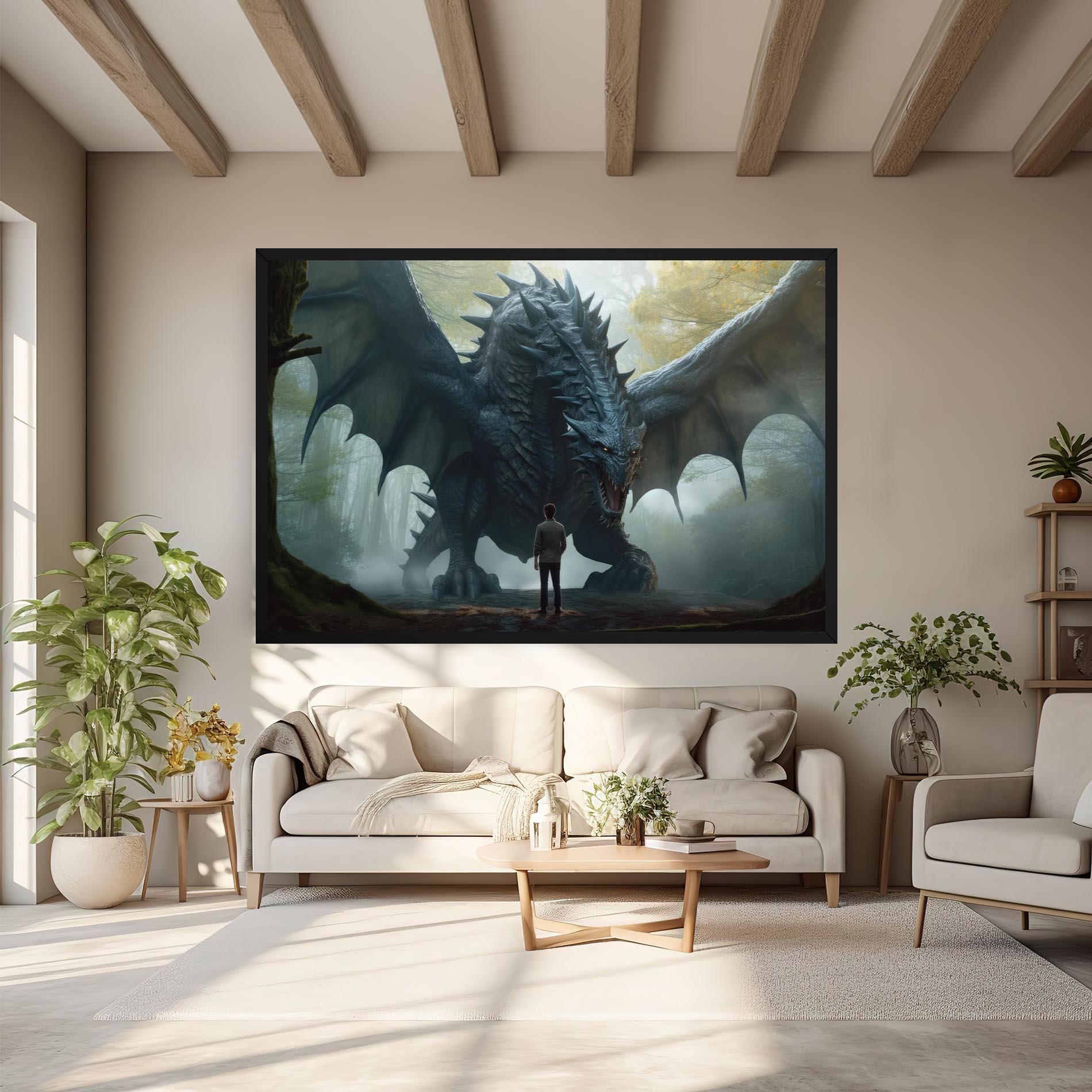 Vászonkép Huge Dragon Fantasy mockup 6