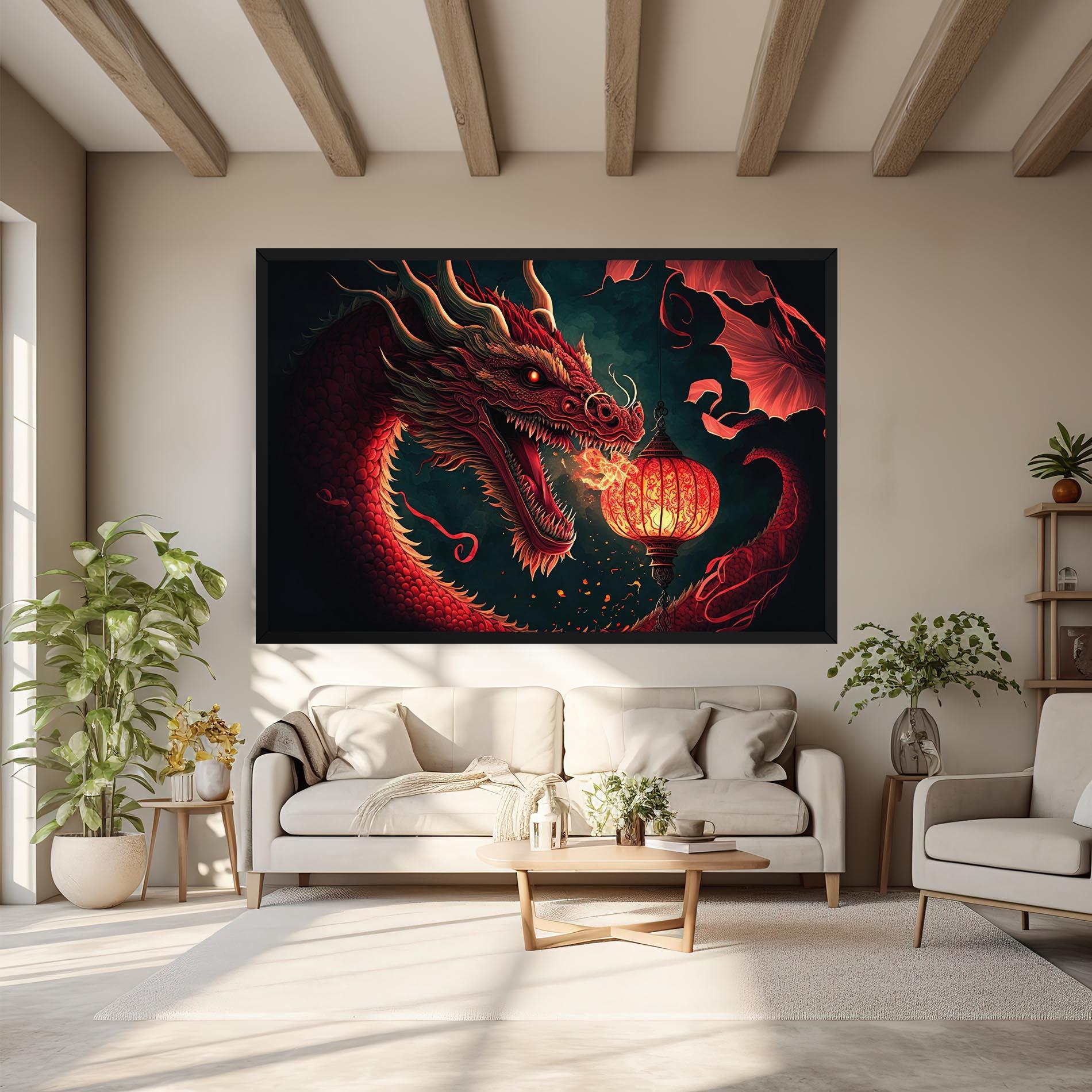 Vászonkép Red Fire Dragon mockup 6