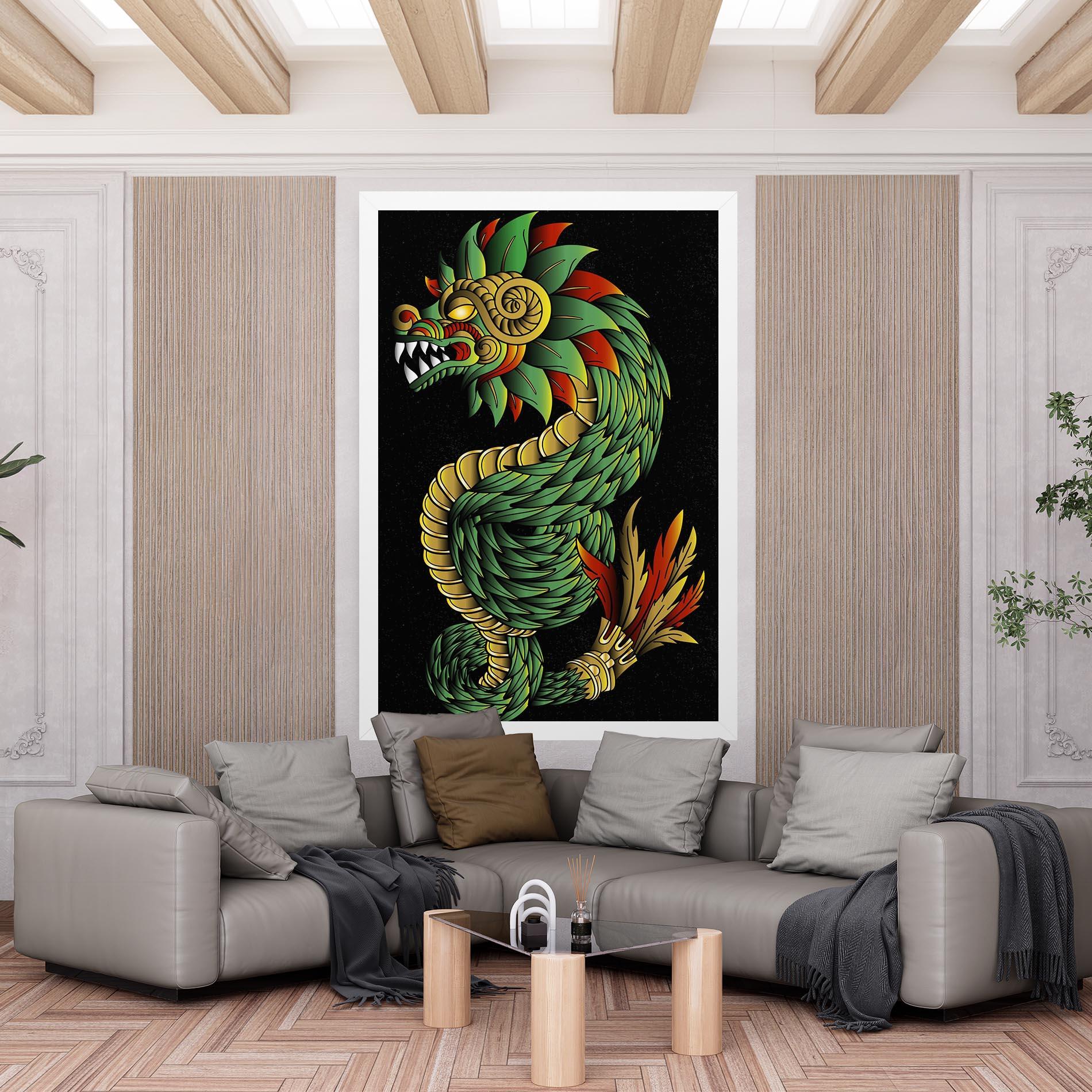 Vászonkép Green Yellow Dragon mockup 6