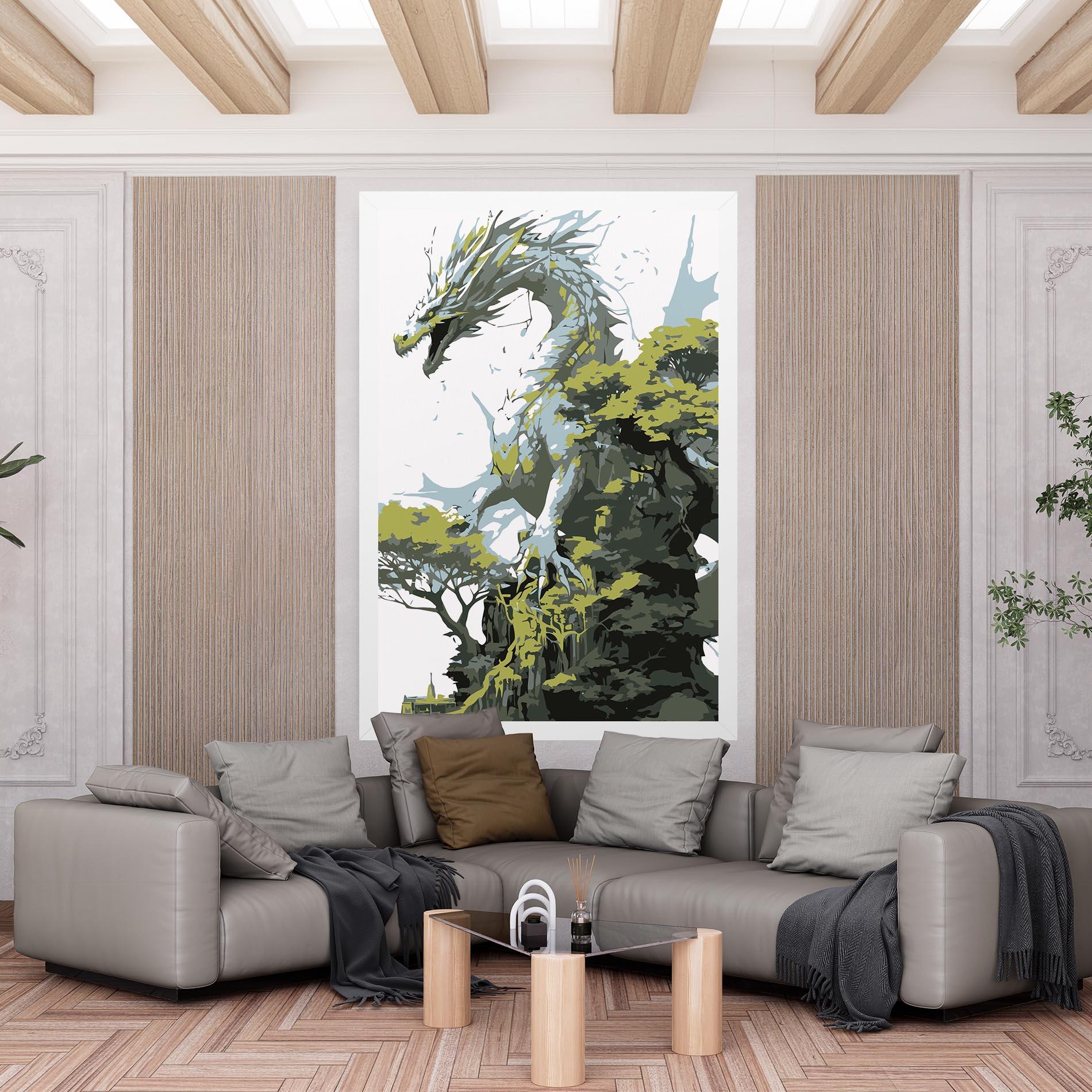Vászonkép Grey Nature Dragon mockup 6