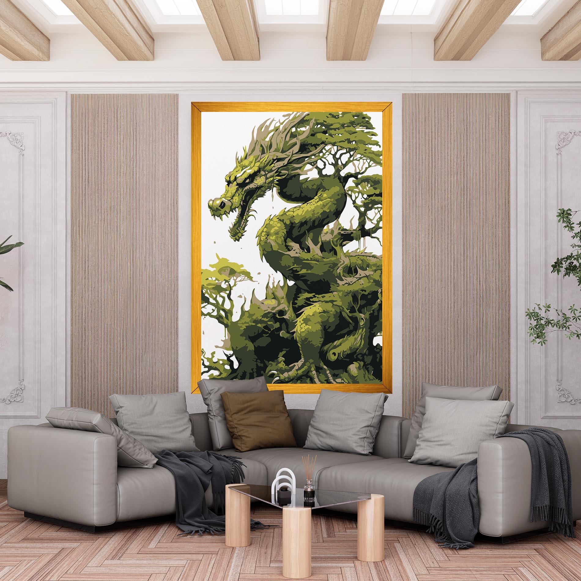 Vászonkép Green Nature Dragon mockup 6