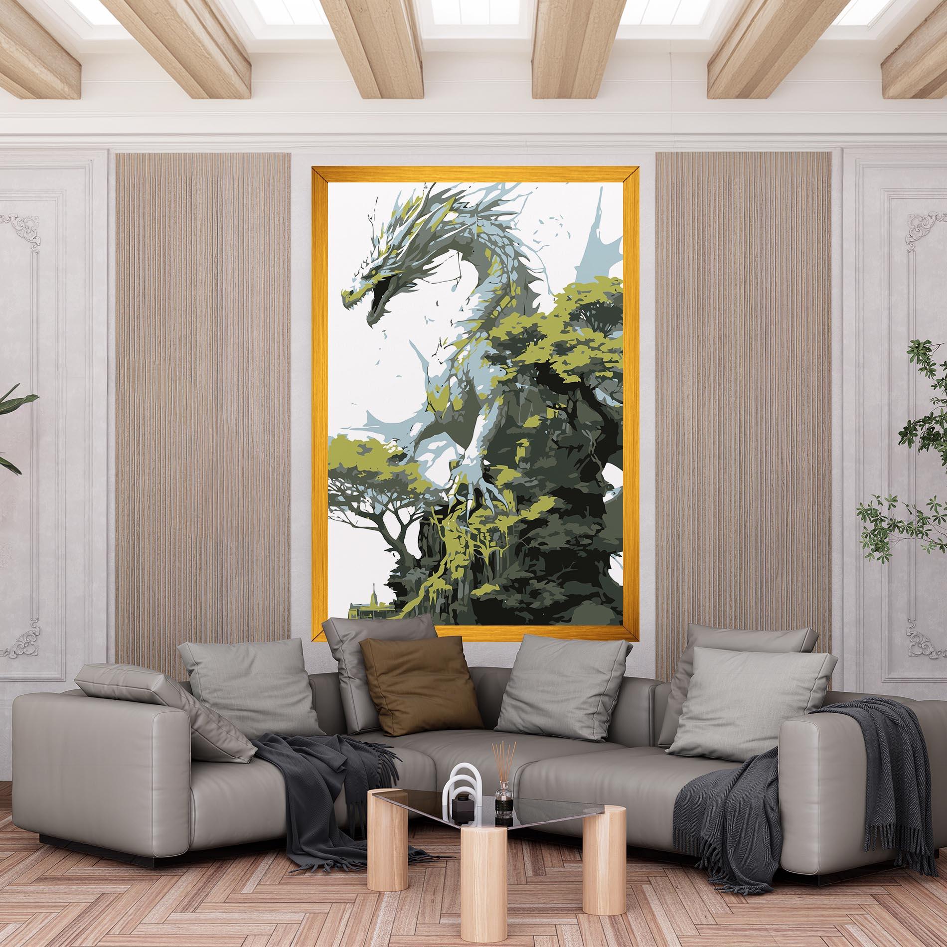 Vászonkép Grey Nature Dragon mockup 6