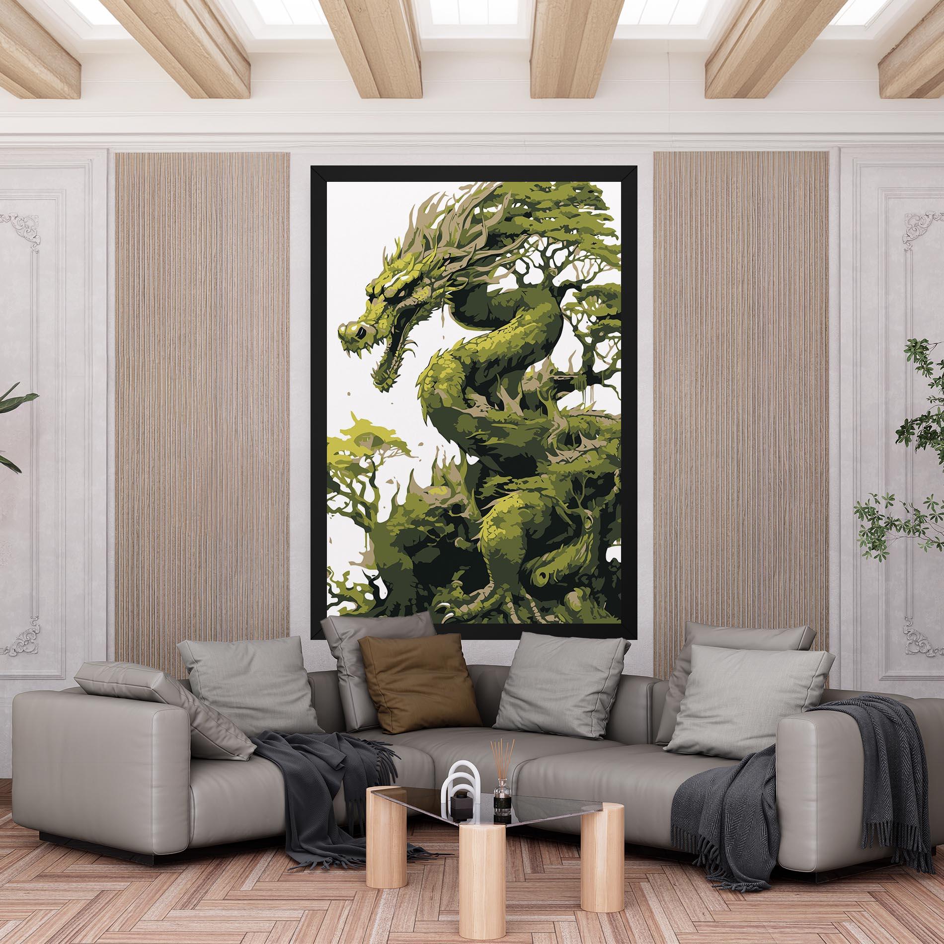 Vászonkép Green Nature Dragon mockup 6