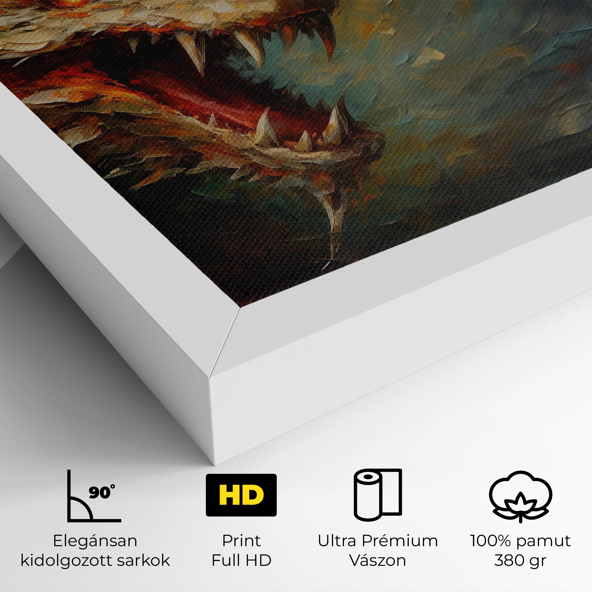 Vászonkép Angry Dragon Painting mockup 4