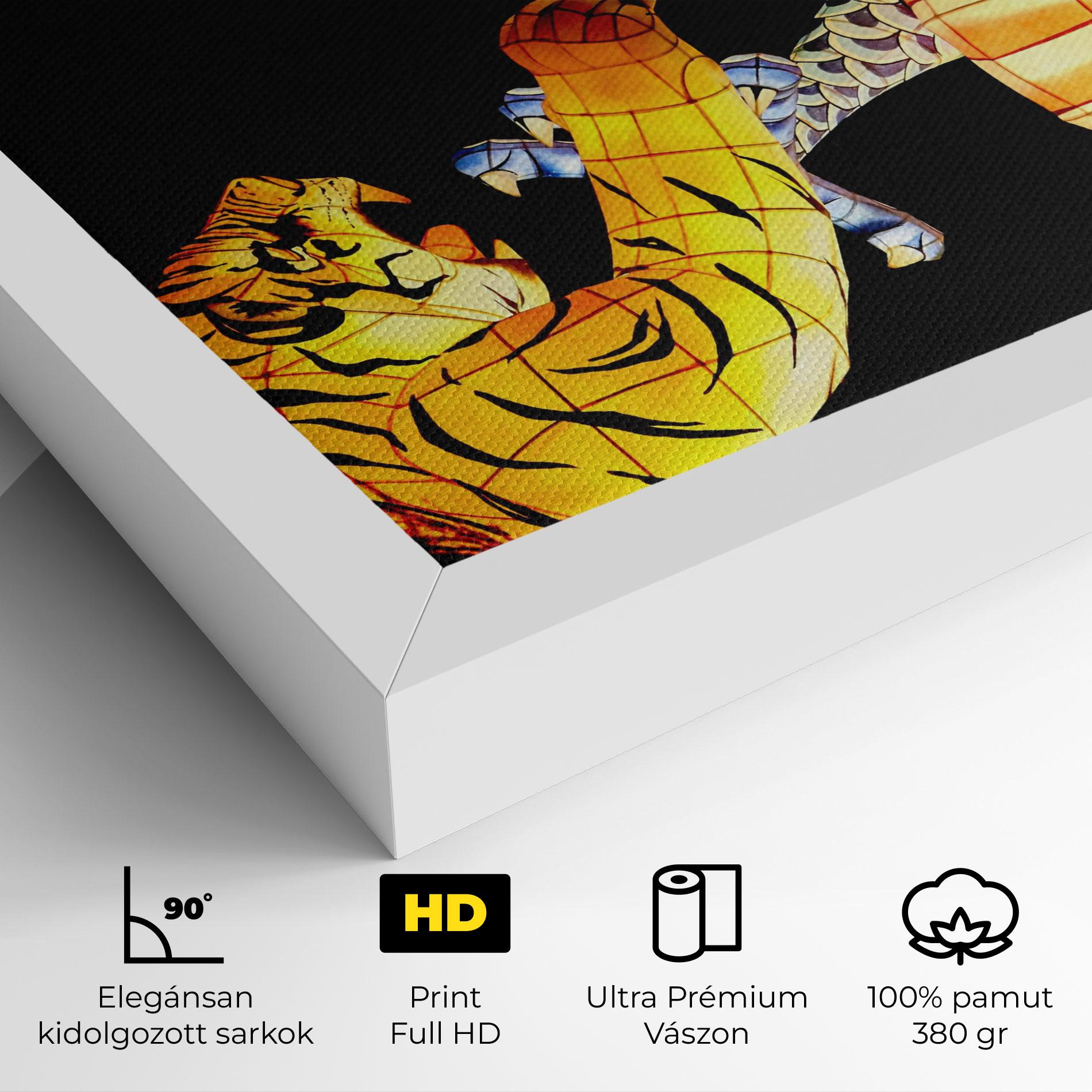 Vászonkép Chinese Dragon And Tiger mockup 4