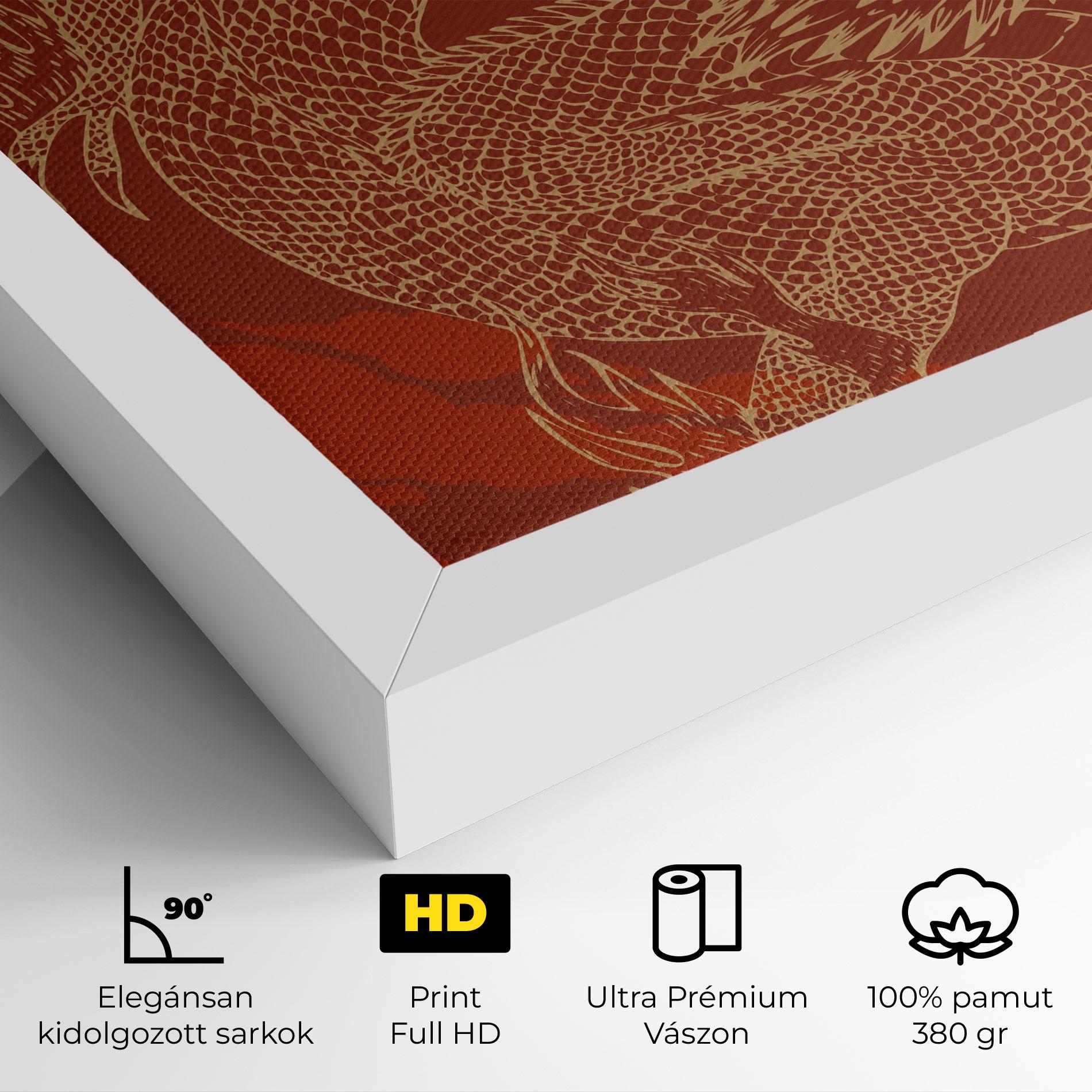 Vászonkép Chinese Dragon Red mockup 4