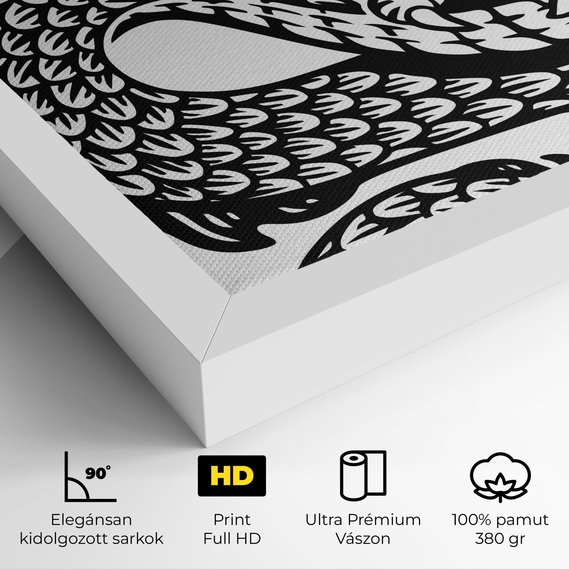 Vászonkép Dragon Black Line mockup 4