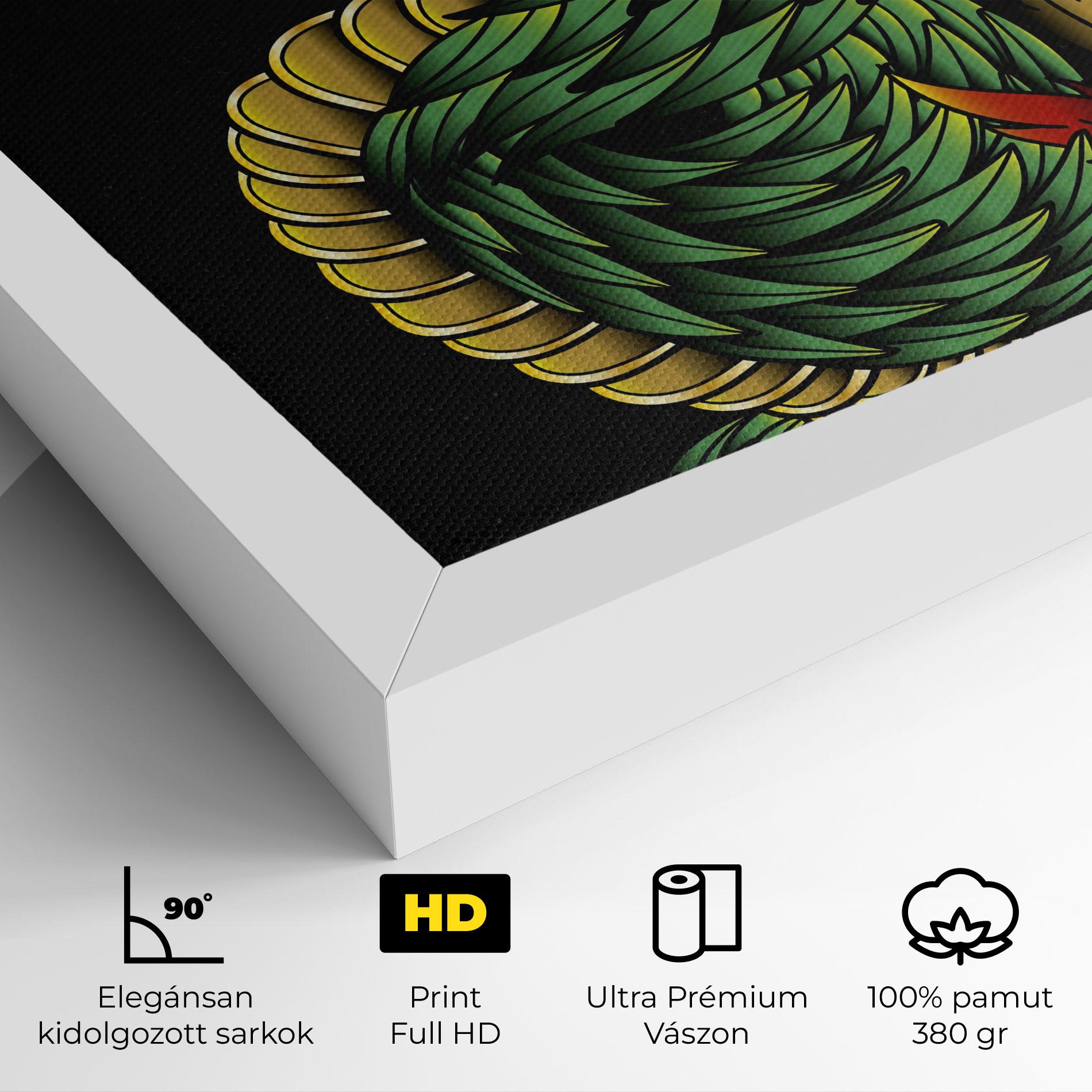 Vászonkép Green Yellow Dragon mockup 4