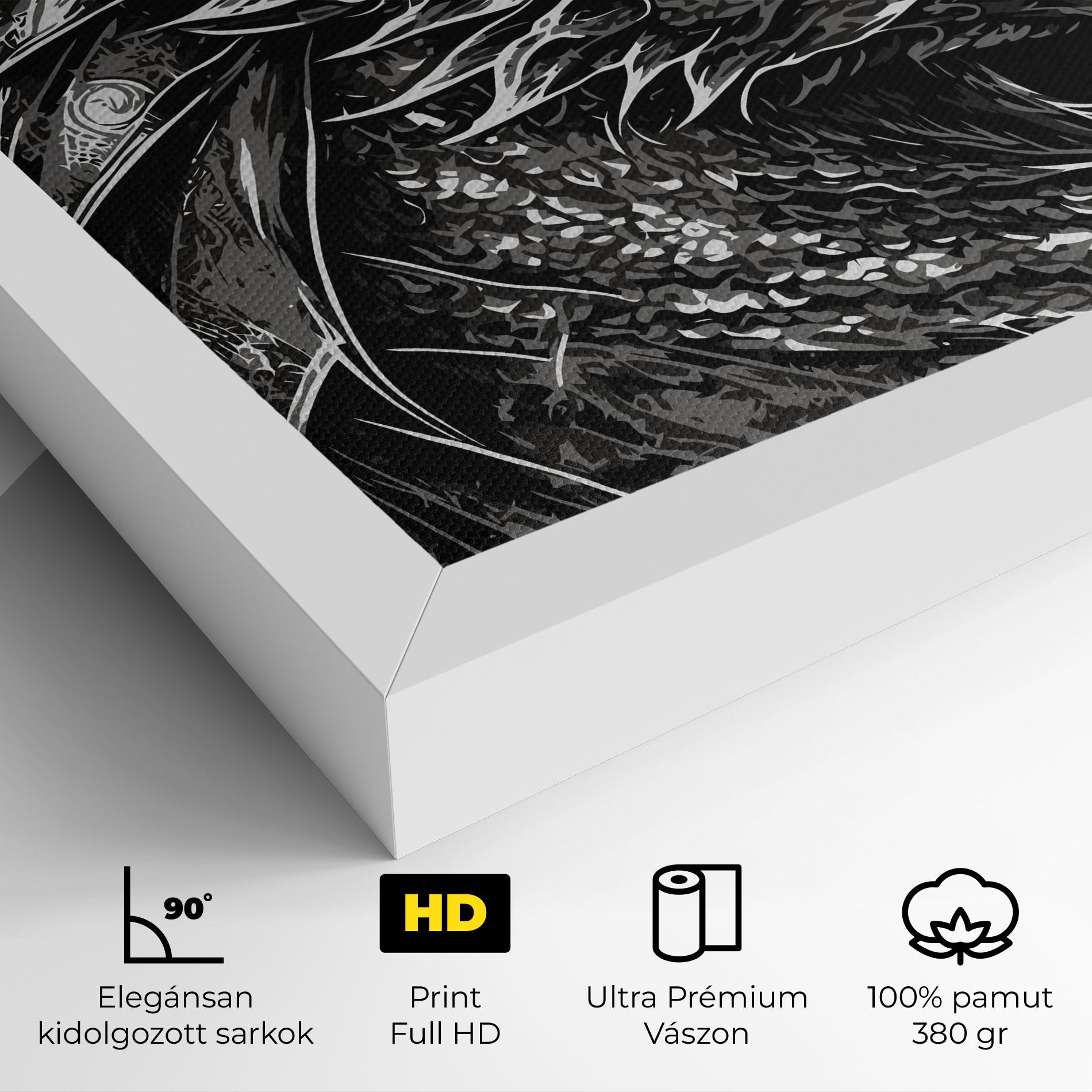 Vászonkép Grey White Dragon mockup 4