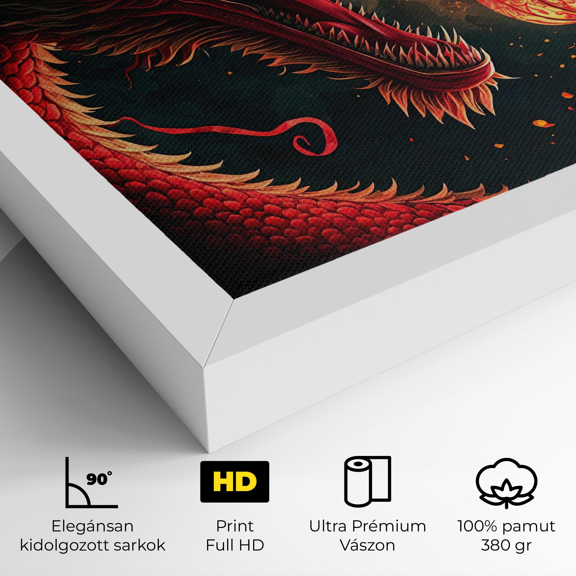 Vászonkép Red Fire Dragon mockup 4