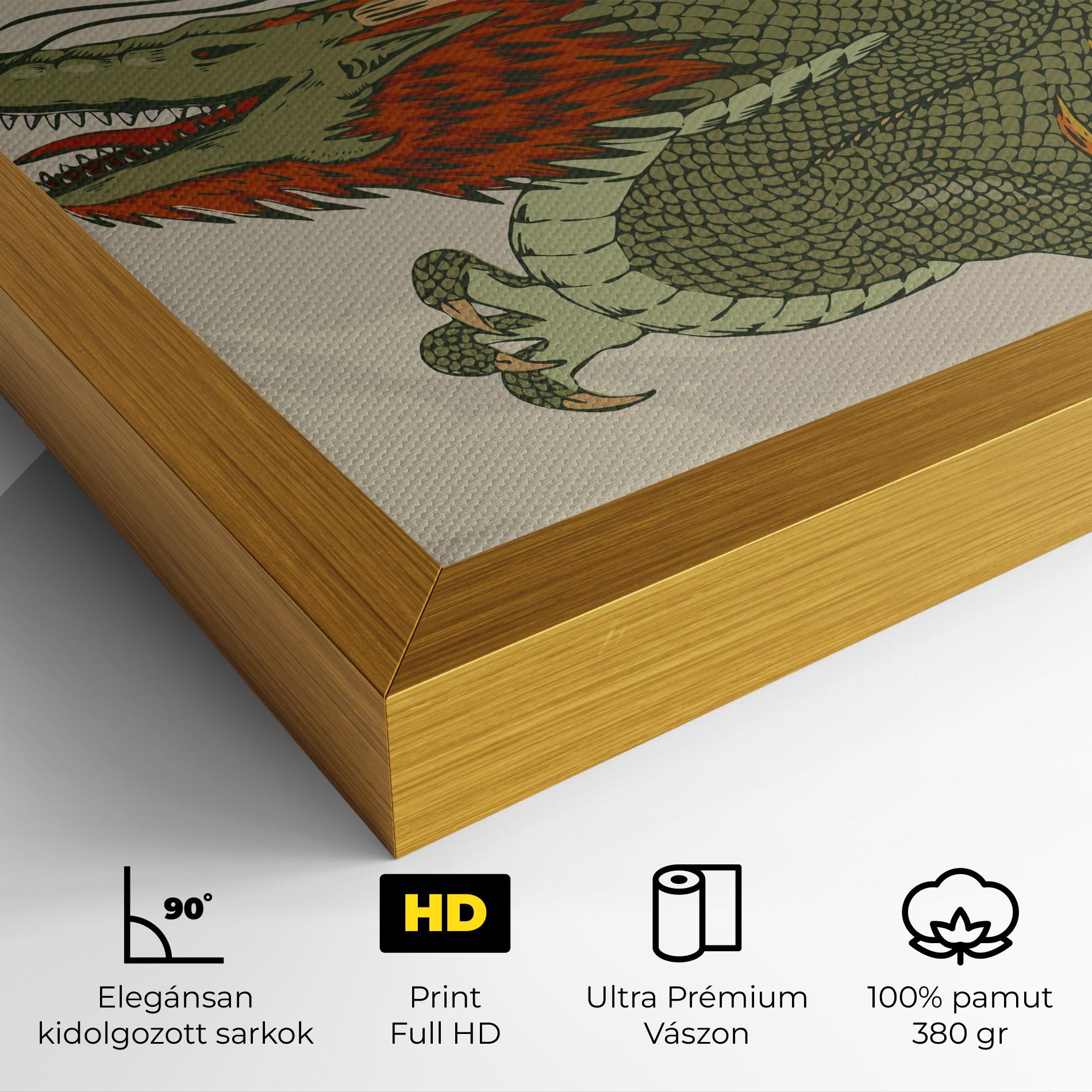 Vászonkép Chinese Dragon Green mockup 4