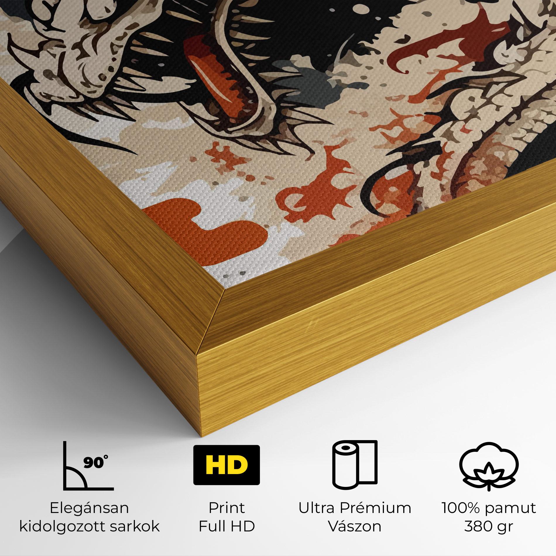Vászonkép Cream Dragon Art mockup 4