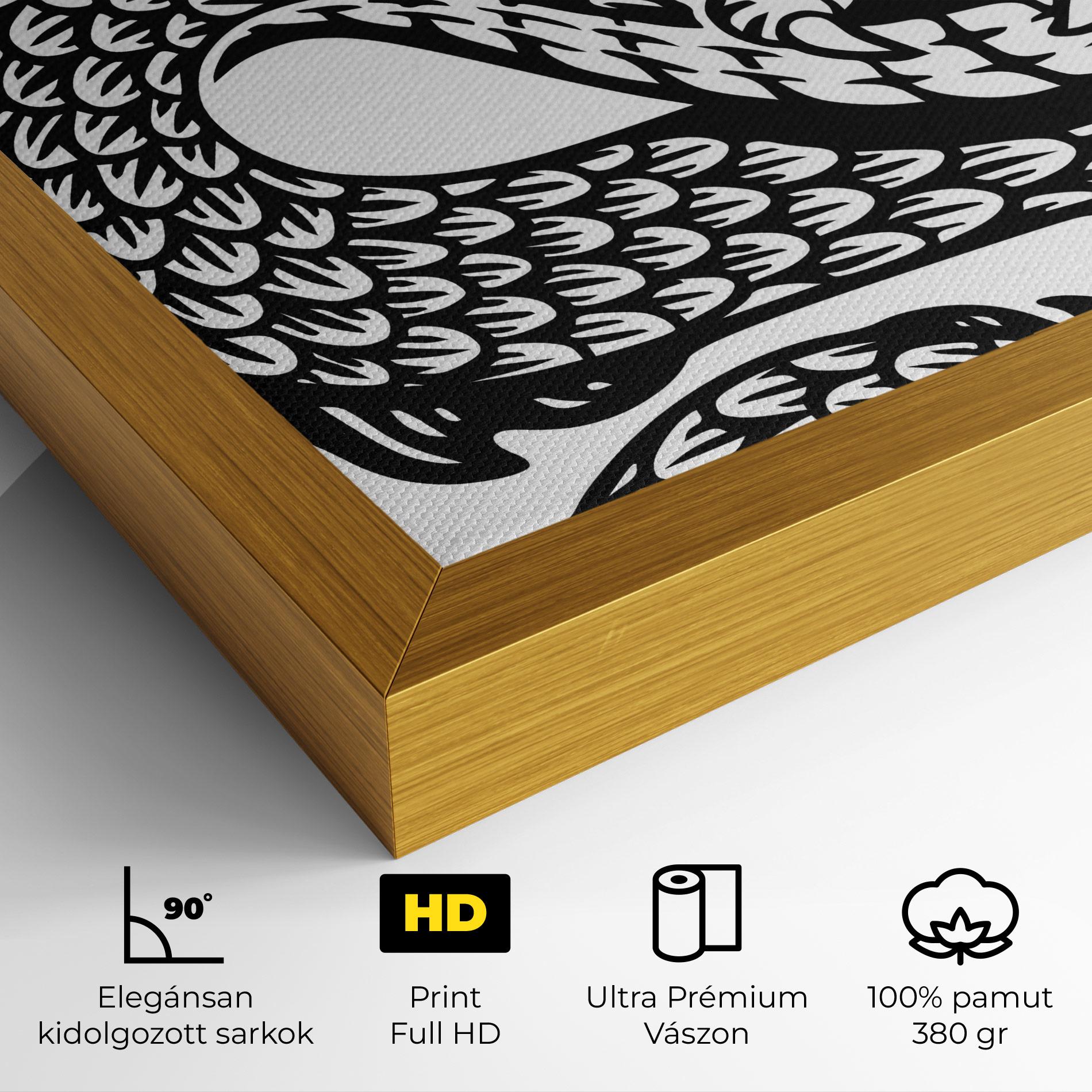 Vászonkép Dragon Black Line mockup 4