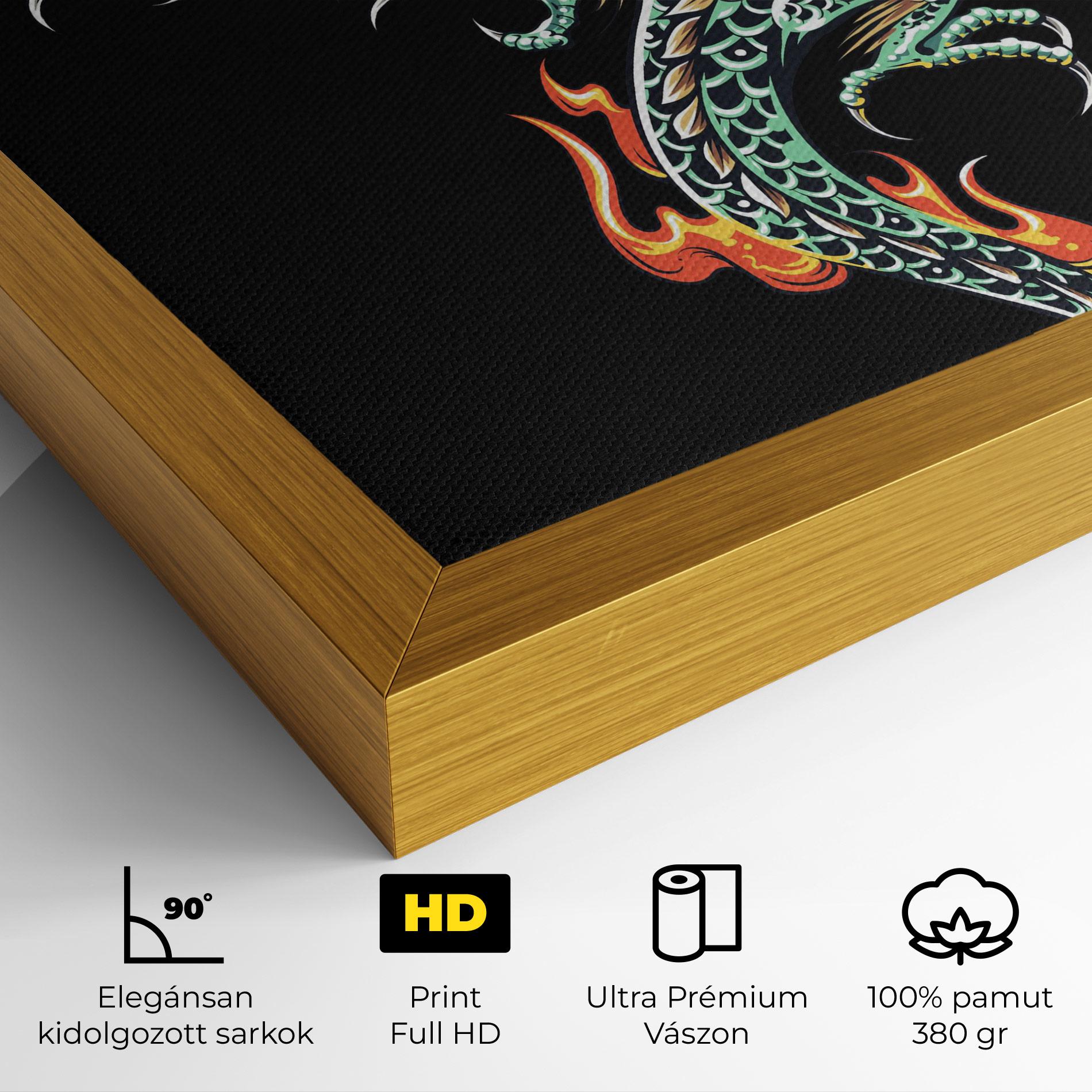Vászonkép Green Fire Dragon mockup 4