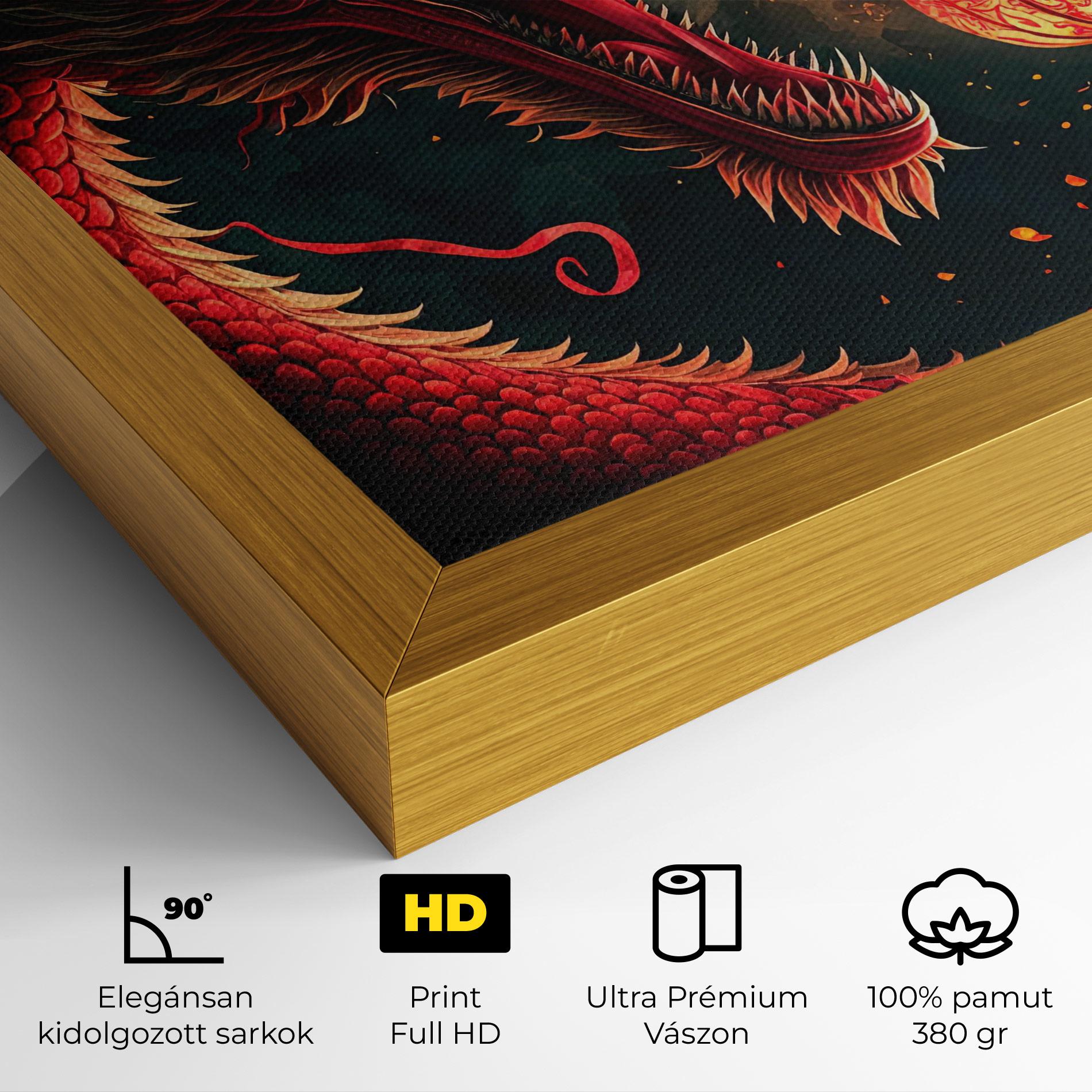 Vászonkép Red Fire Dragon mockup 4