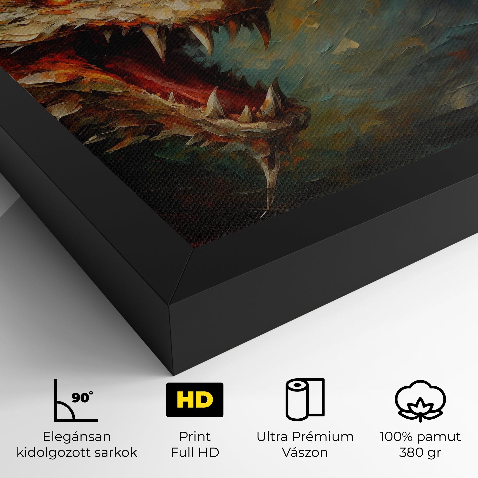 Vászonkép Angry Dragon Painting mockup 4