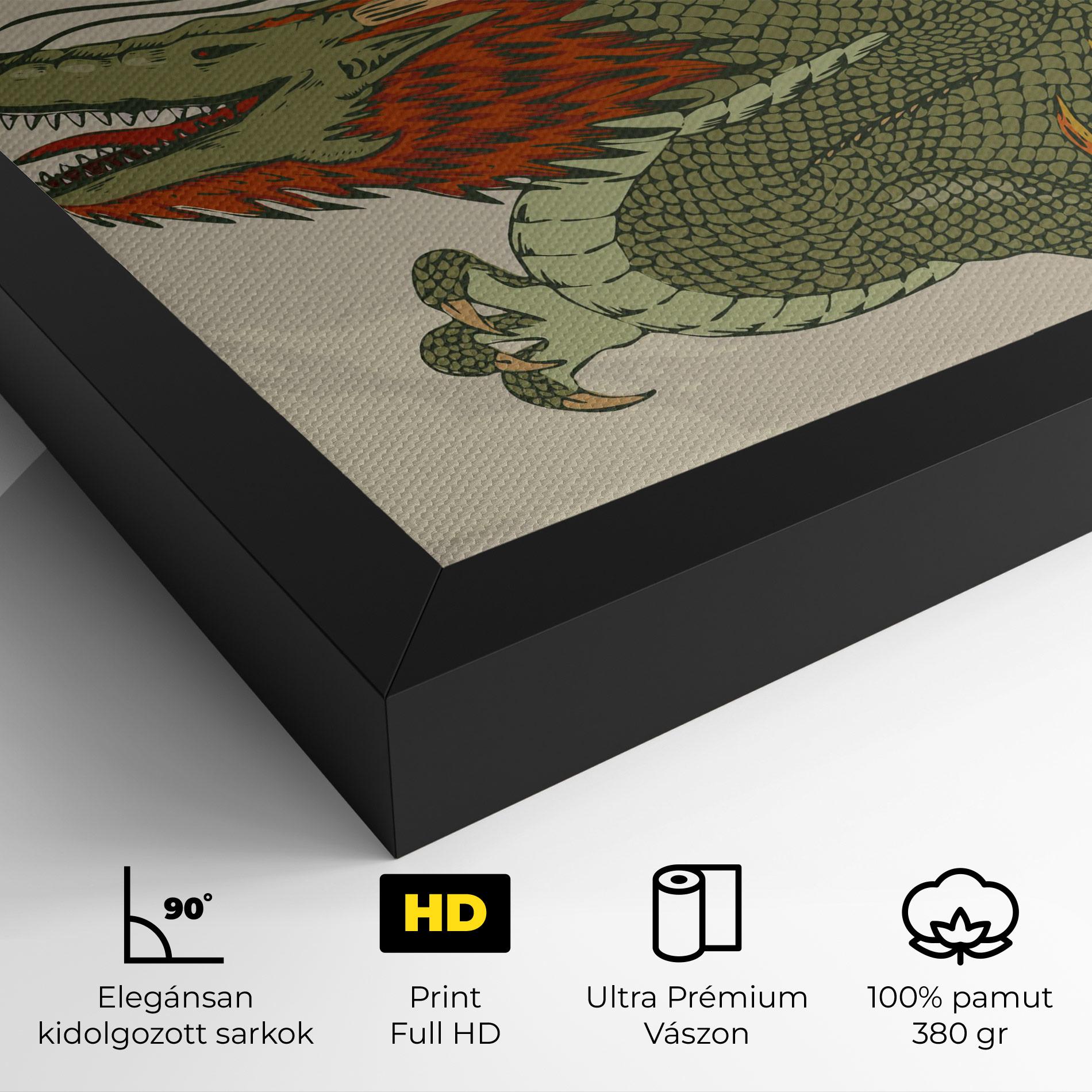Vászonkép Chinese Dragon Green mockup 4