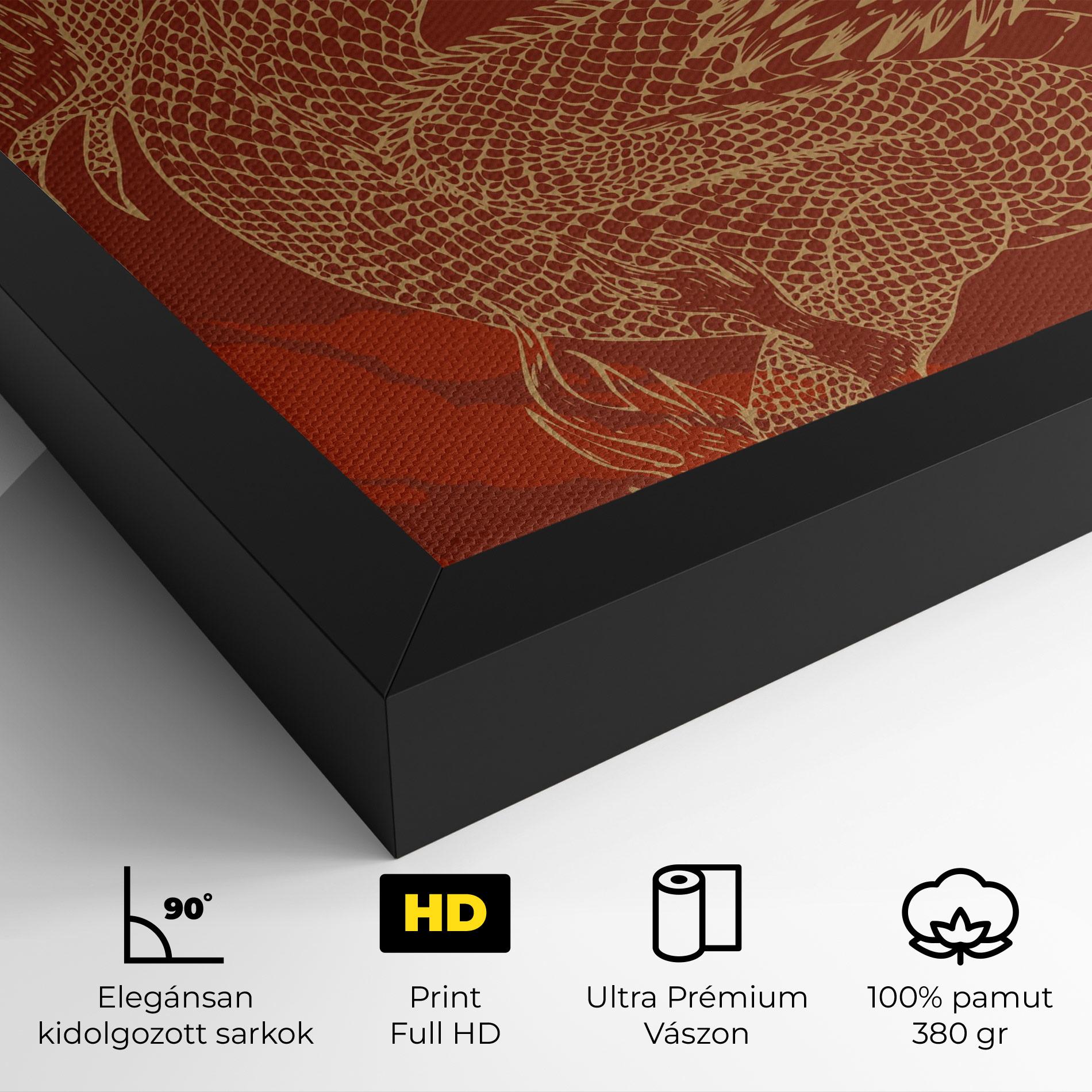 Vászonkép Chinese Dragon Red mockup 4