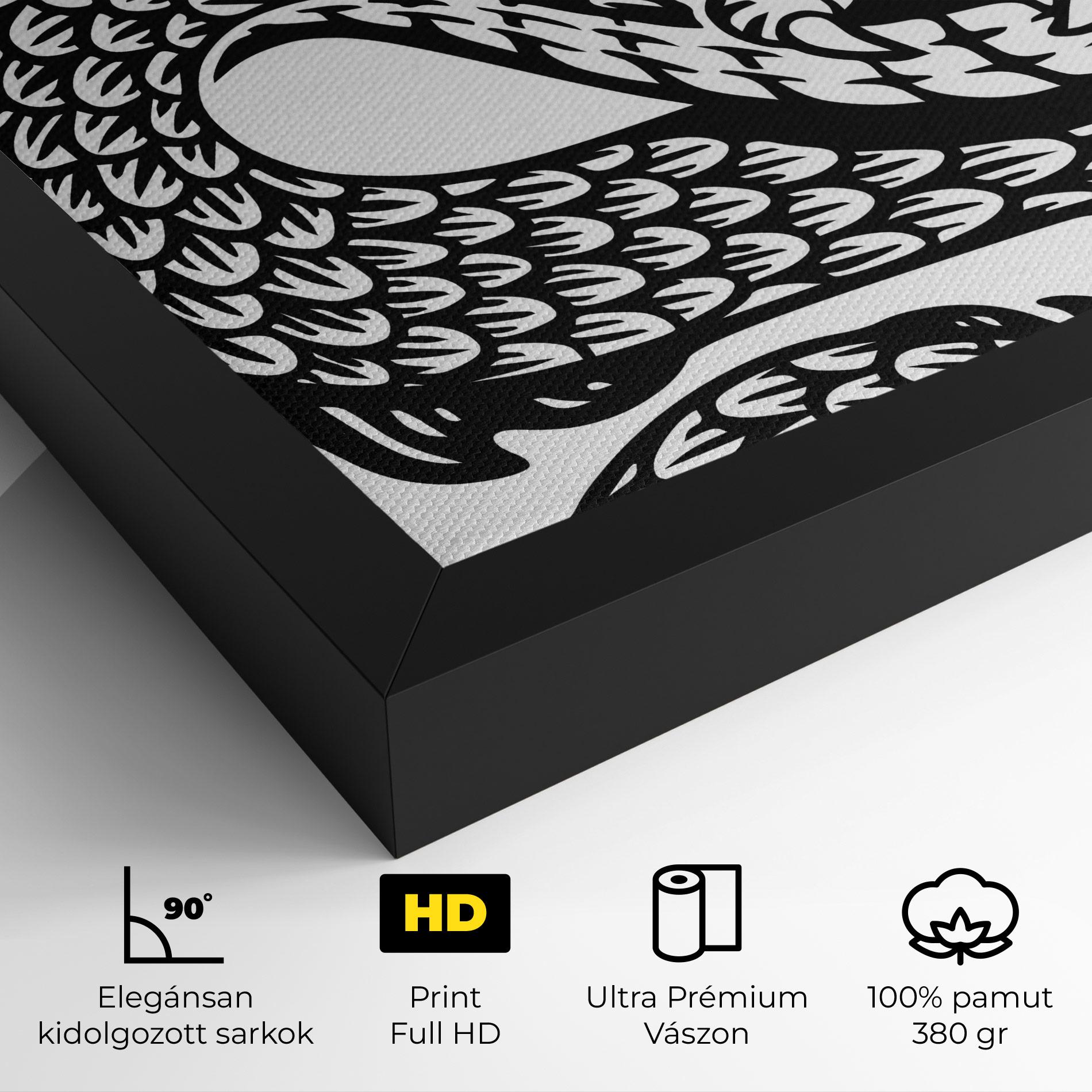 Vászonkép Dragon Black Line mockup 4