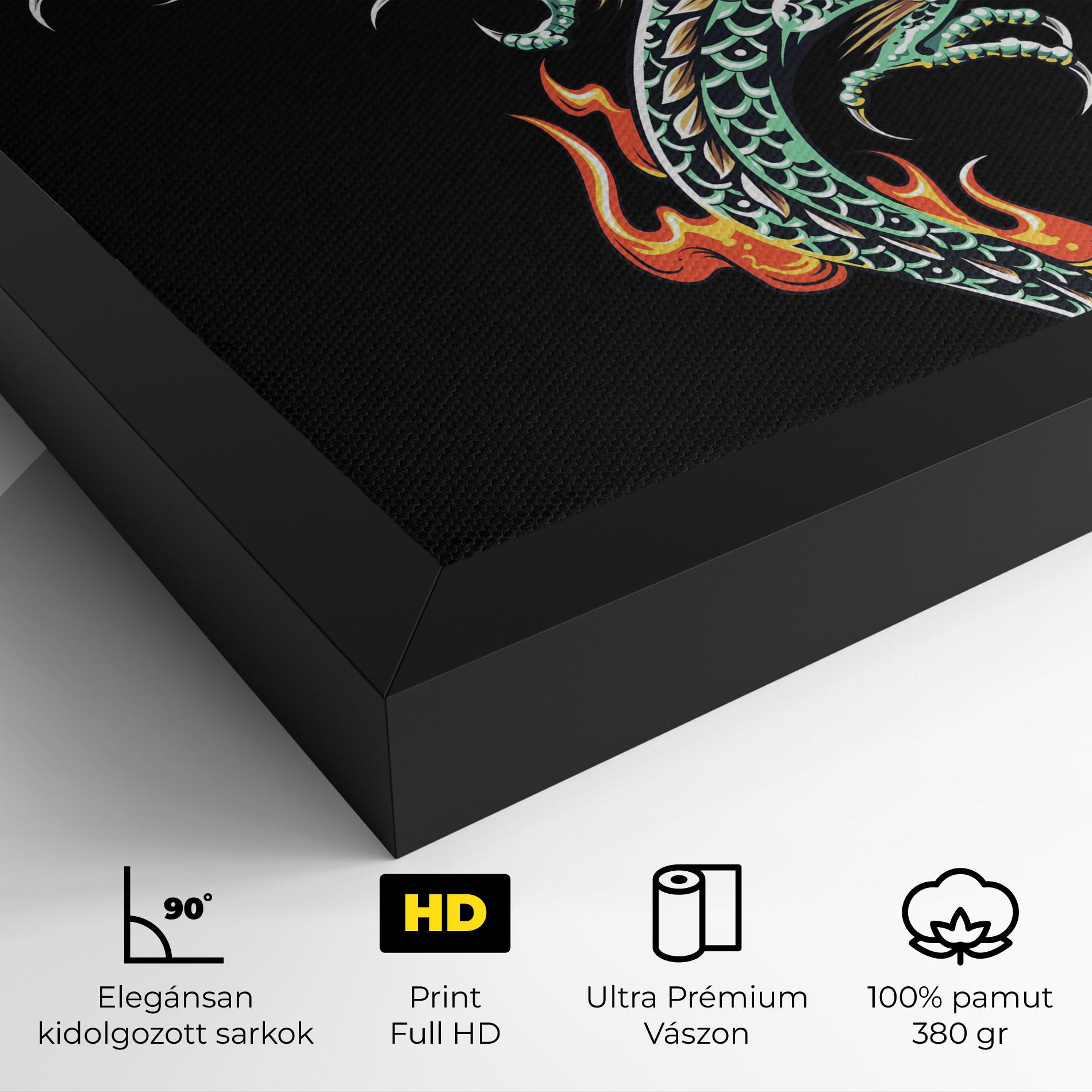 Vászonkép Green Fire Dragon mockup 4