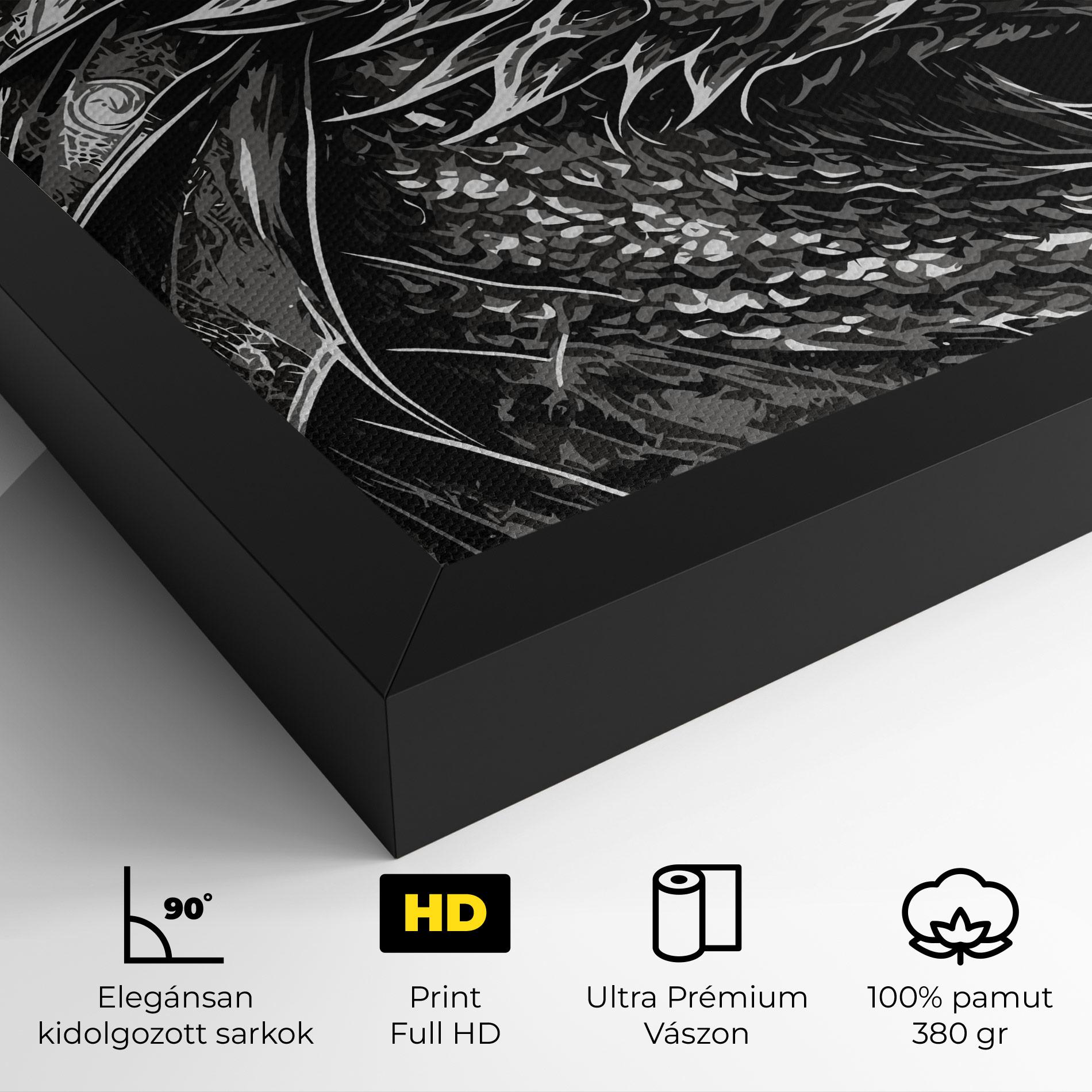 Vászonkép Grey White Dragon mockup 4