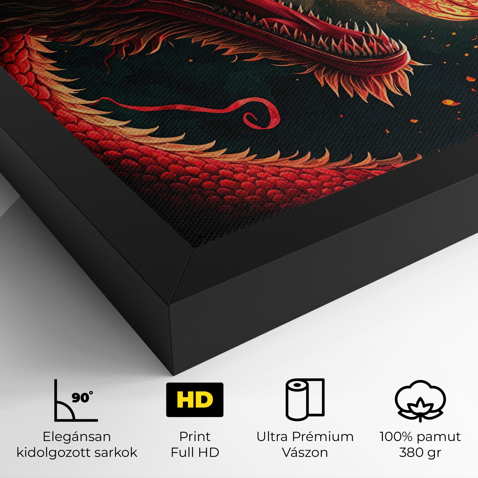 Vászonkép Red Fire Dragon mockup 4