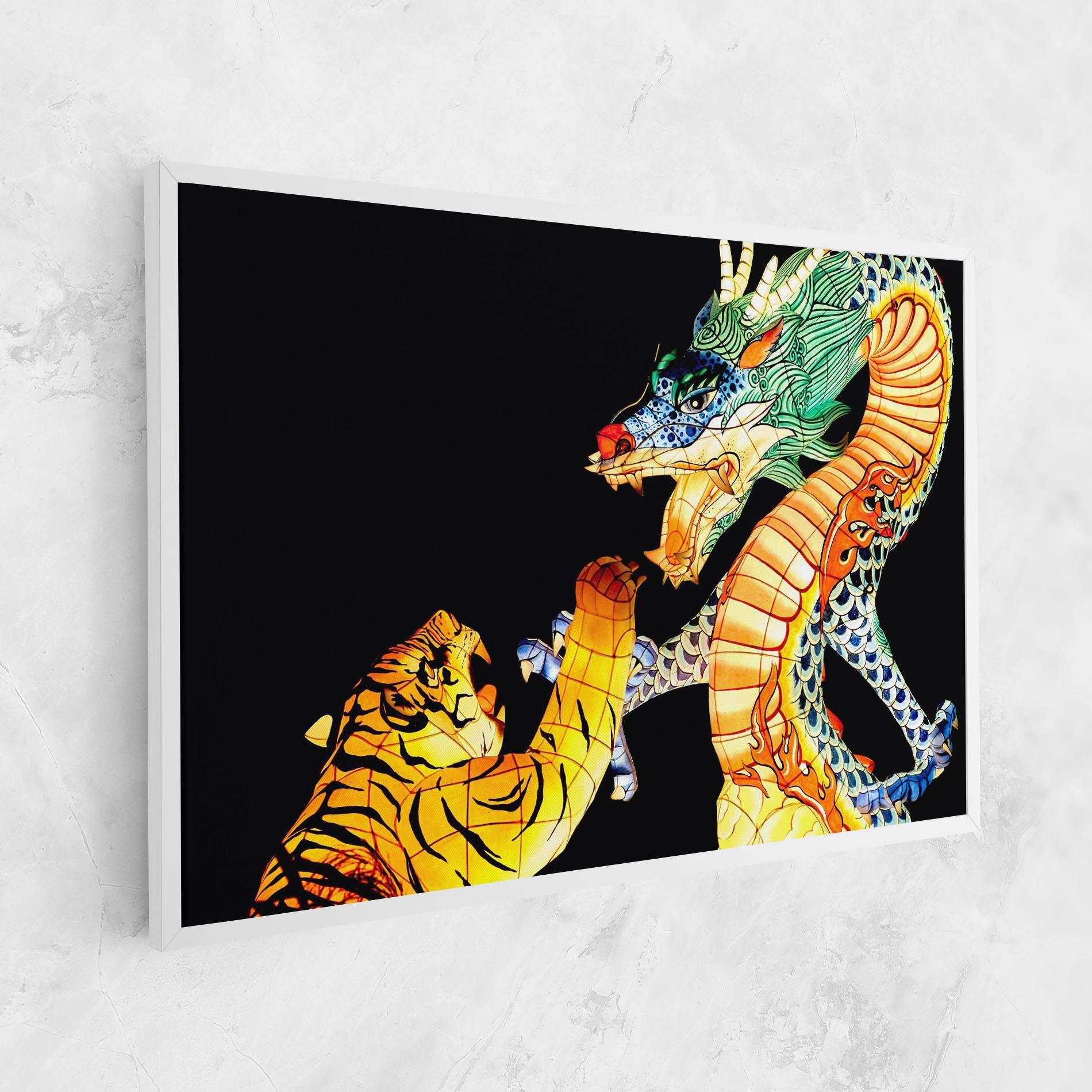 Vászonkép Chinese Dragon And Tiger mockup 1